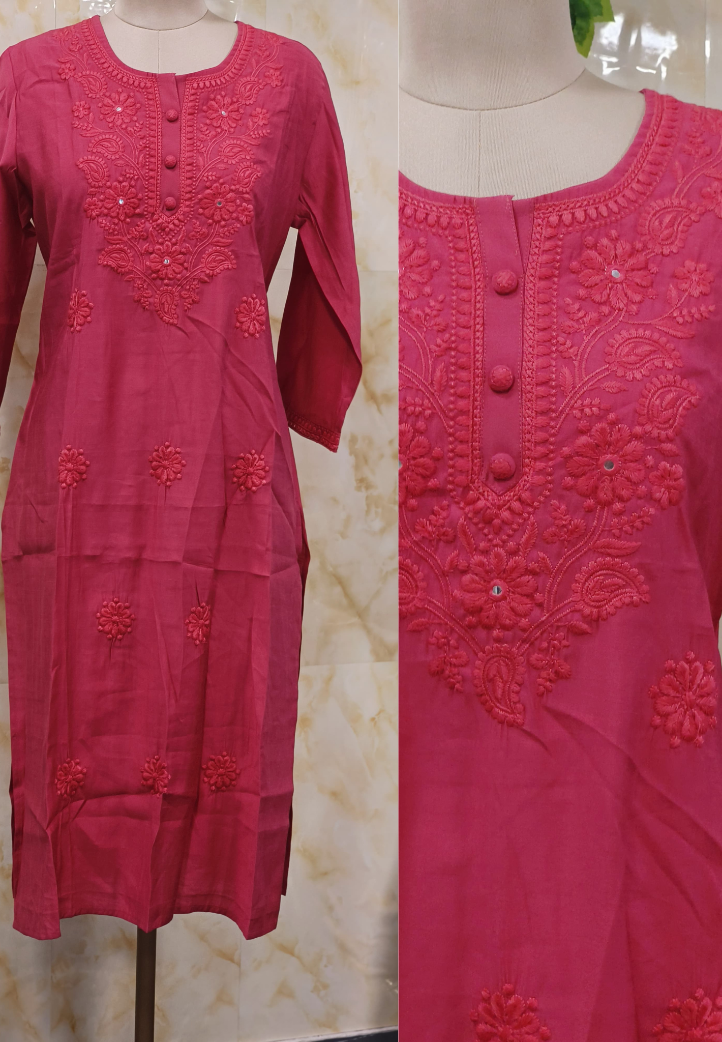 Thread Embroidered Cotton Only Kurti