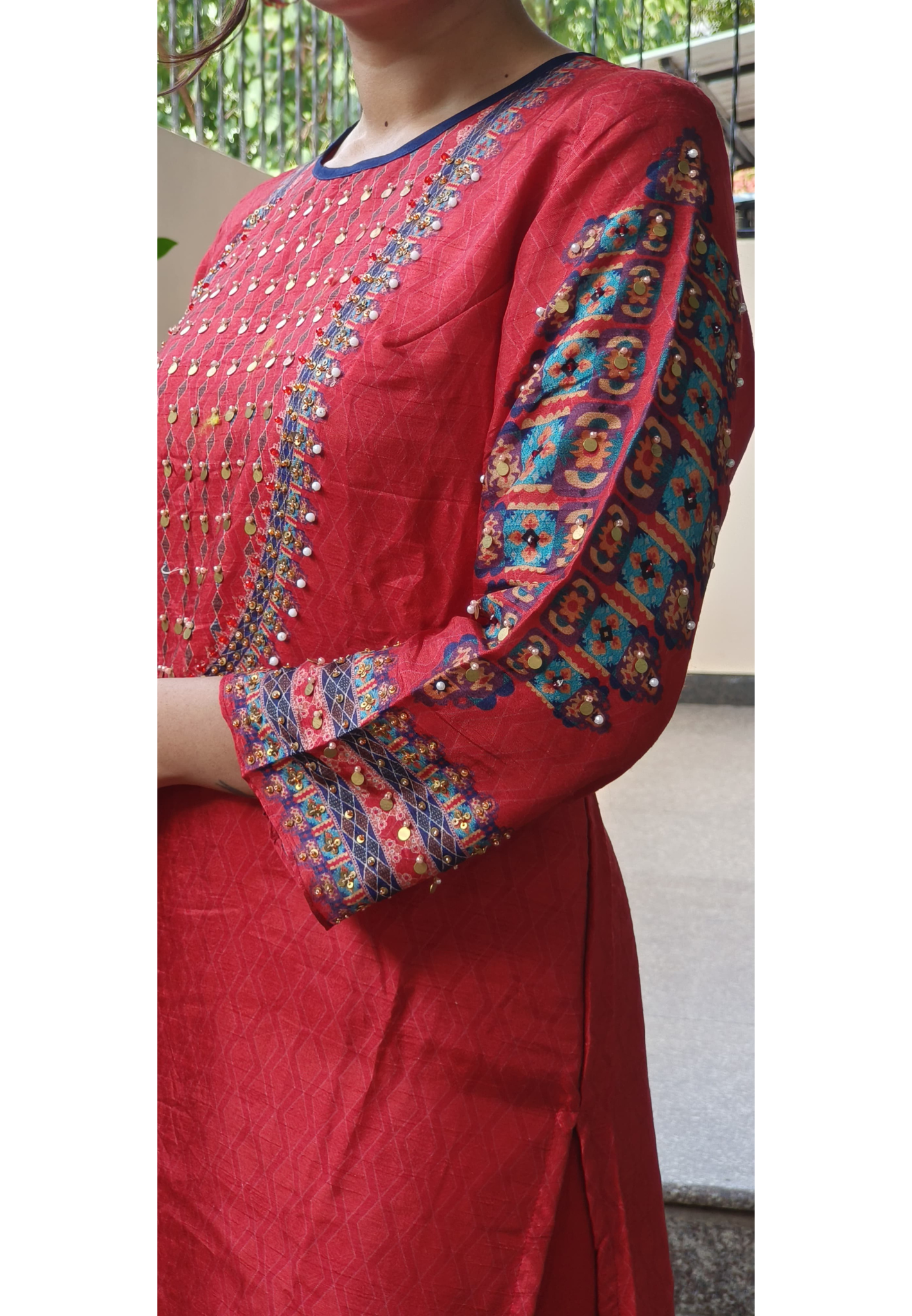 Embroidered Sahrara Suit Full Set- 09558