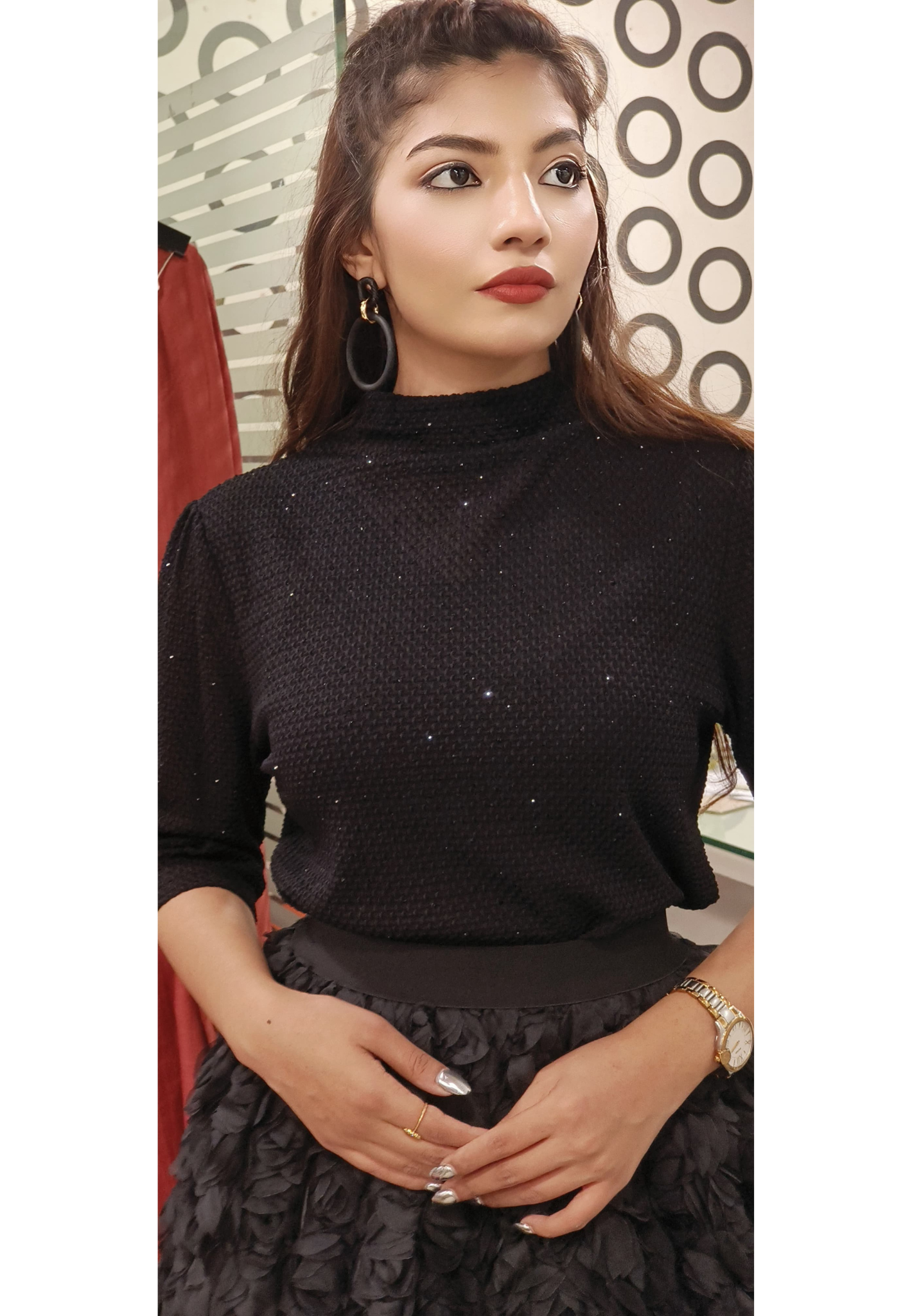 Imported Western Top In Black