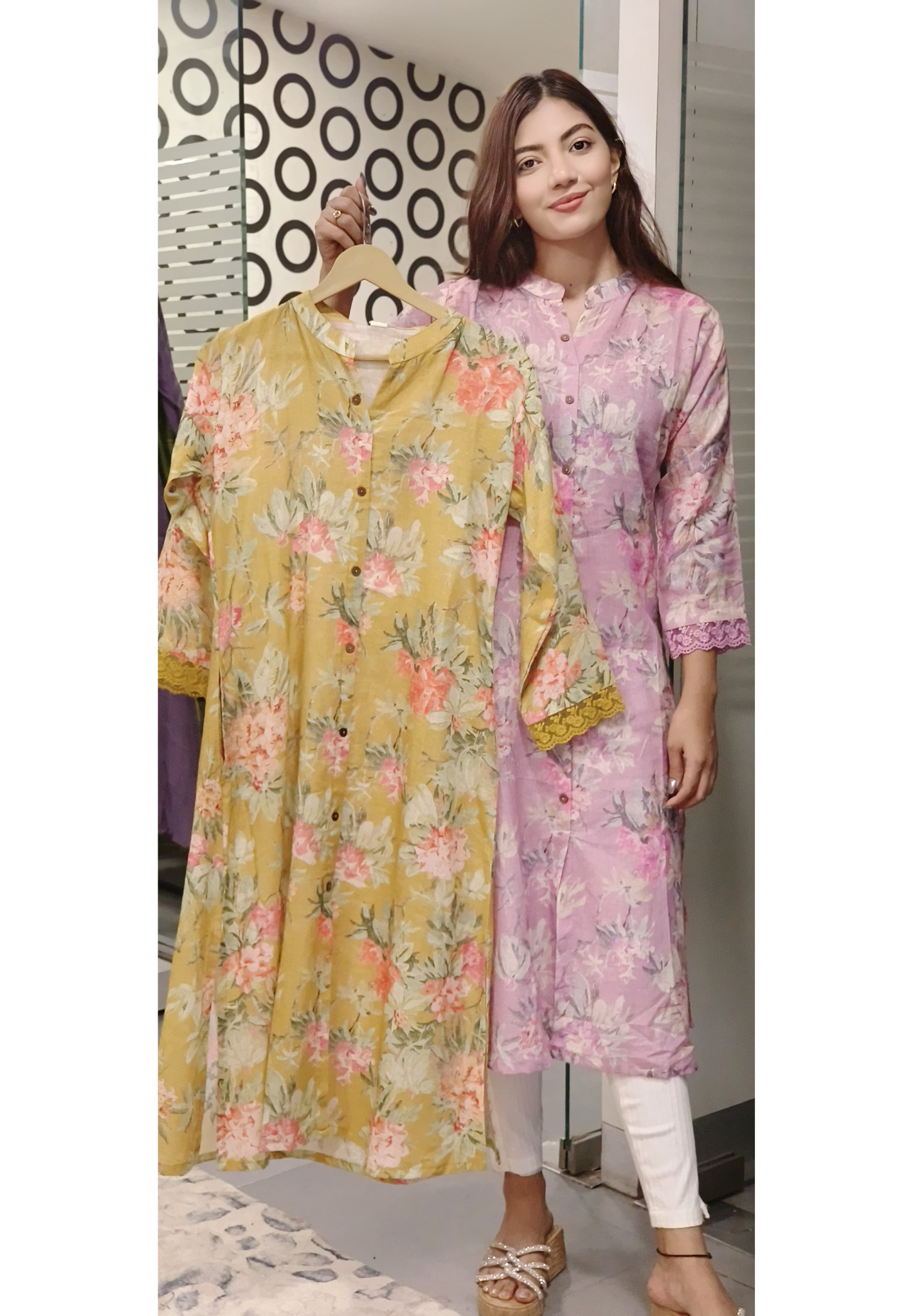 Summer Wear Cotton Kurtis In Floral Print- 09592