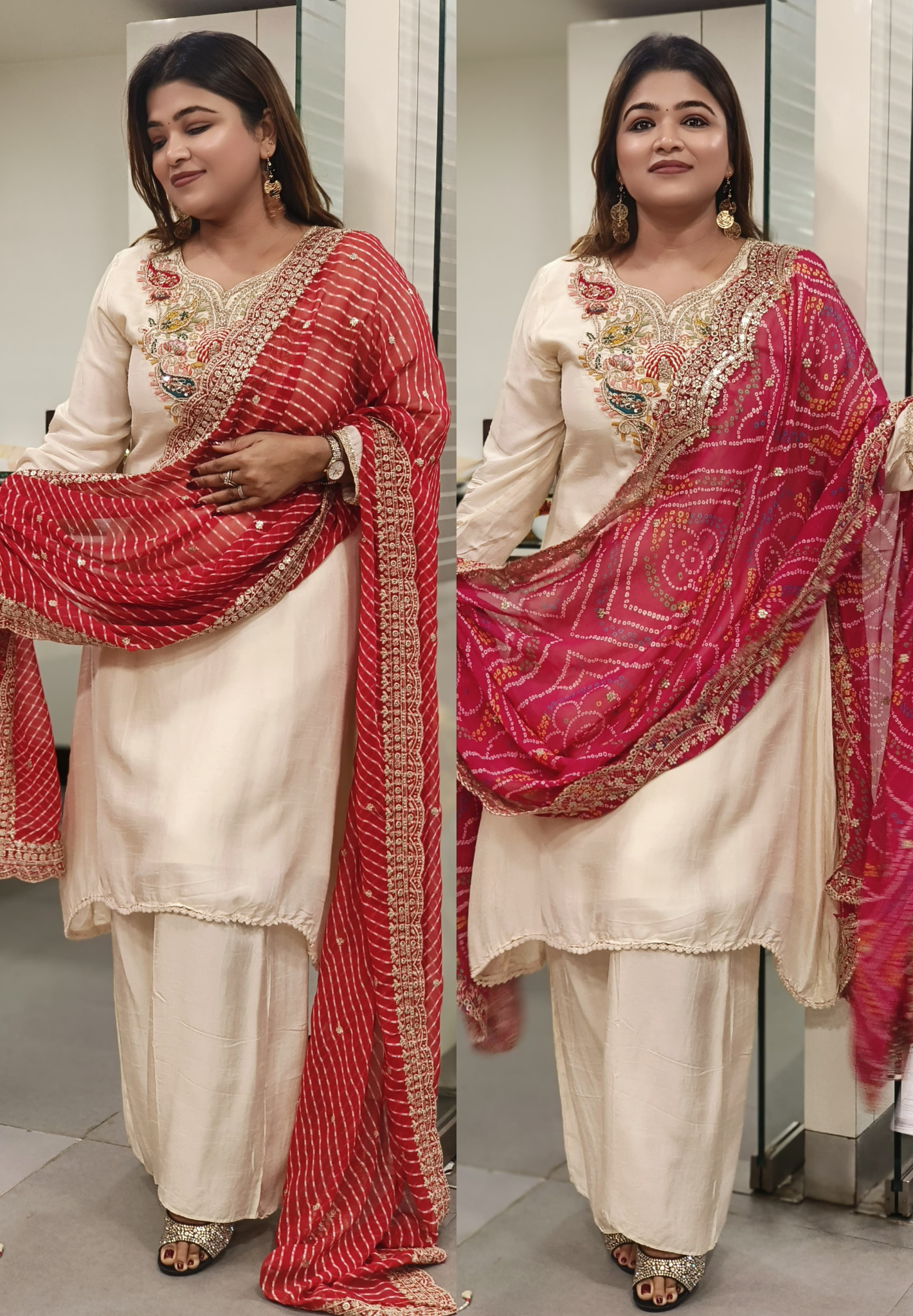 Georgette Printed Gotta Work Border Only Dupatta