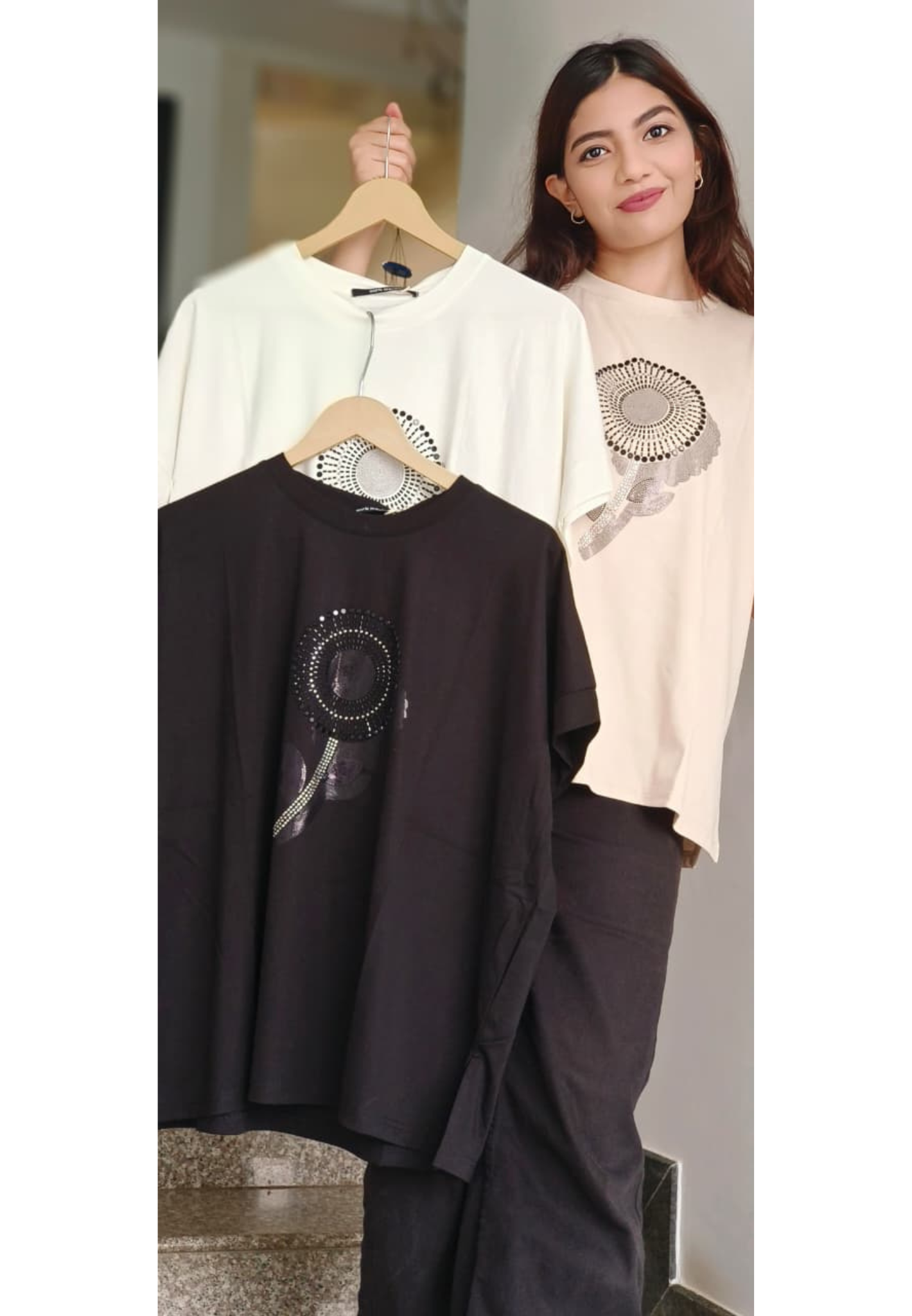 Stone Flower Shadowed Casual Tee