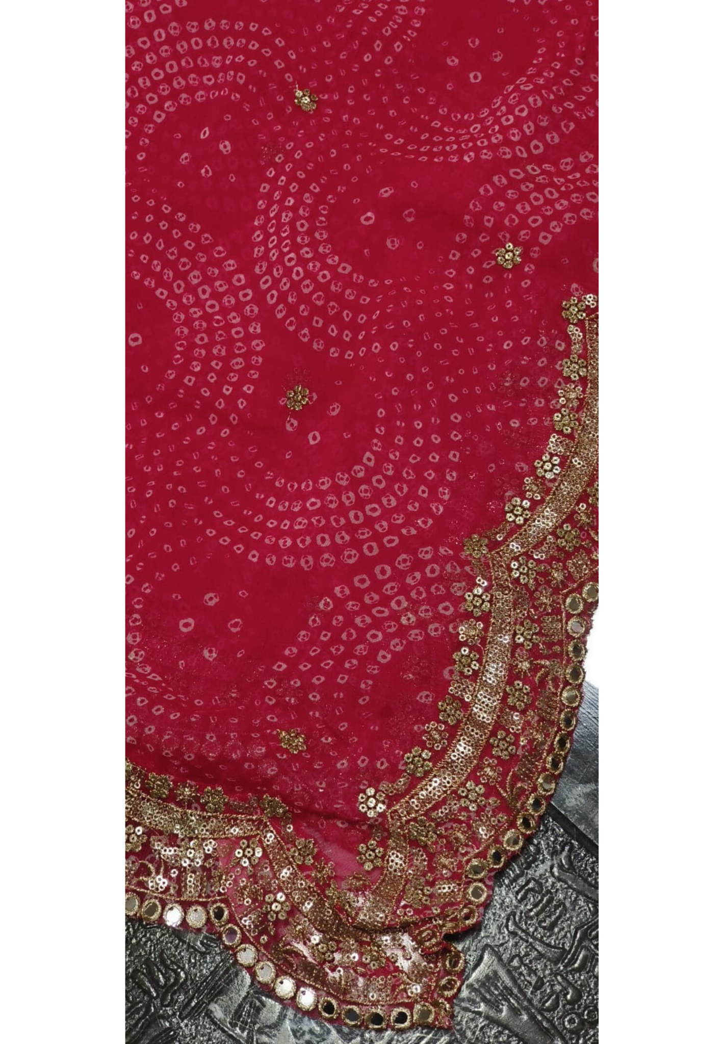 Vibrant Shade Round Bandhej Dupatta