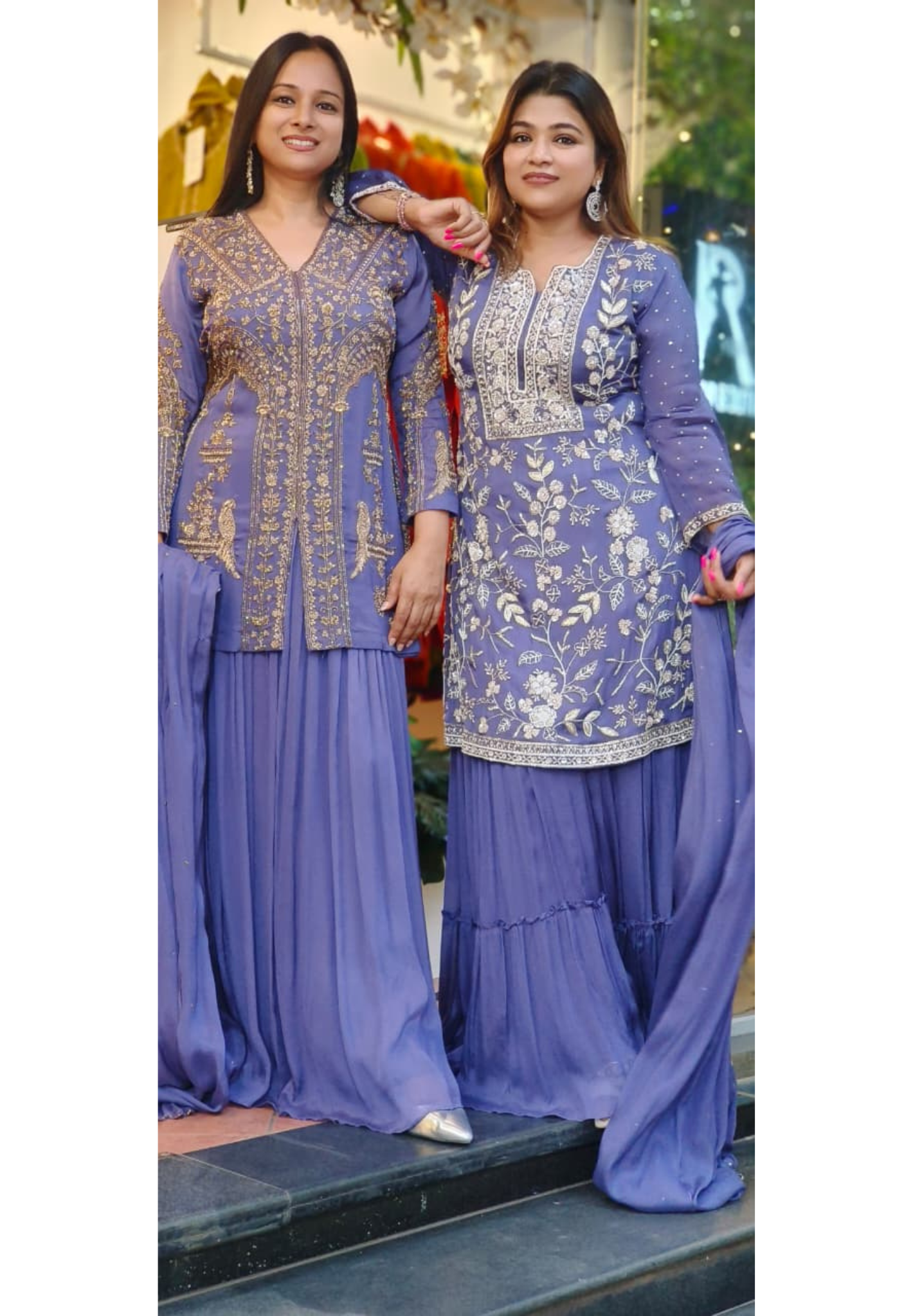 Graceful Purple Heavy Handwork Designer Party Wear