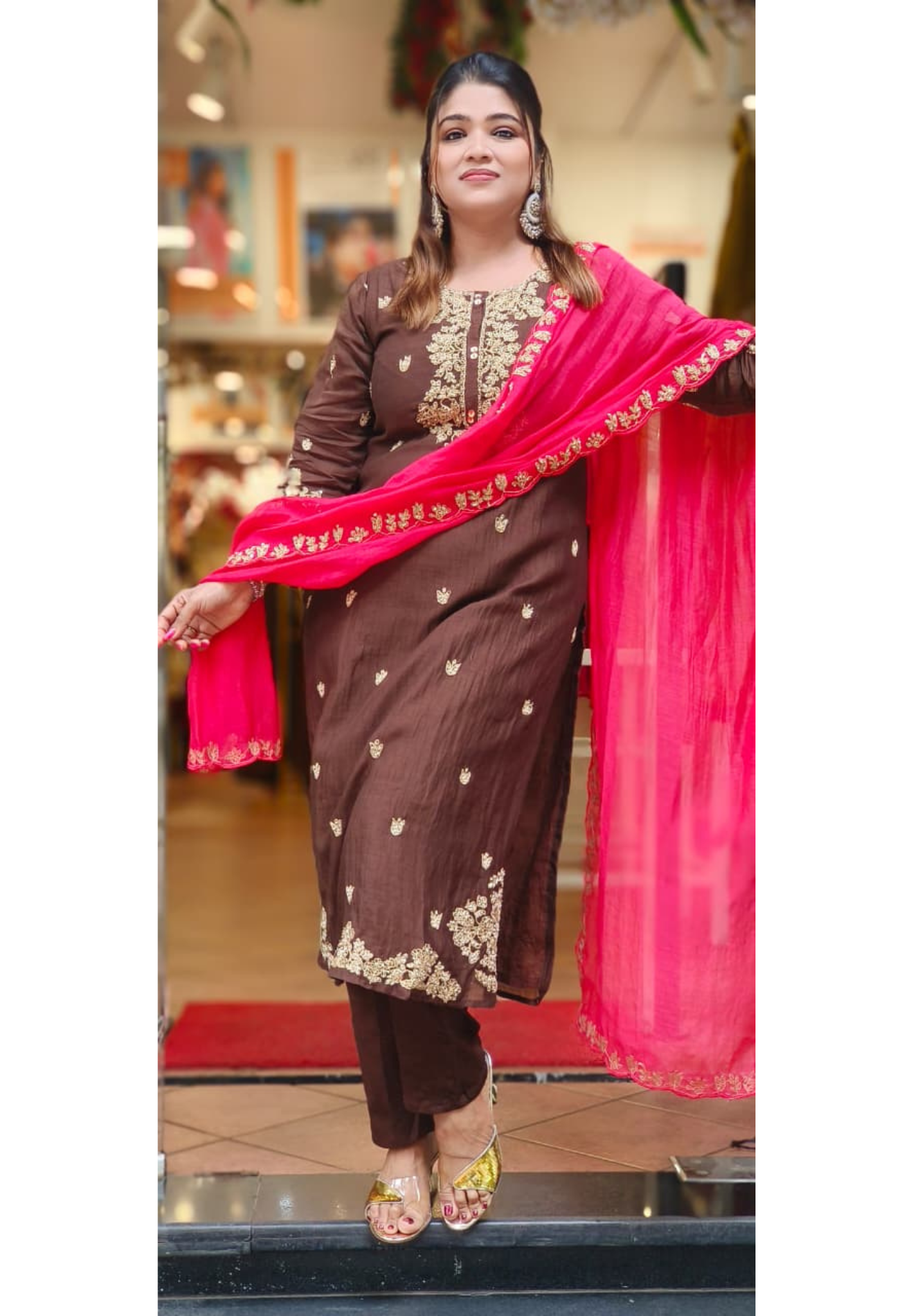 Beautiful Zardosi Suttle Handwork Full Suit Set With Dupatta 10707-10708