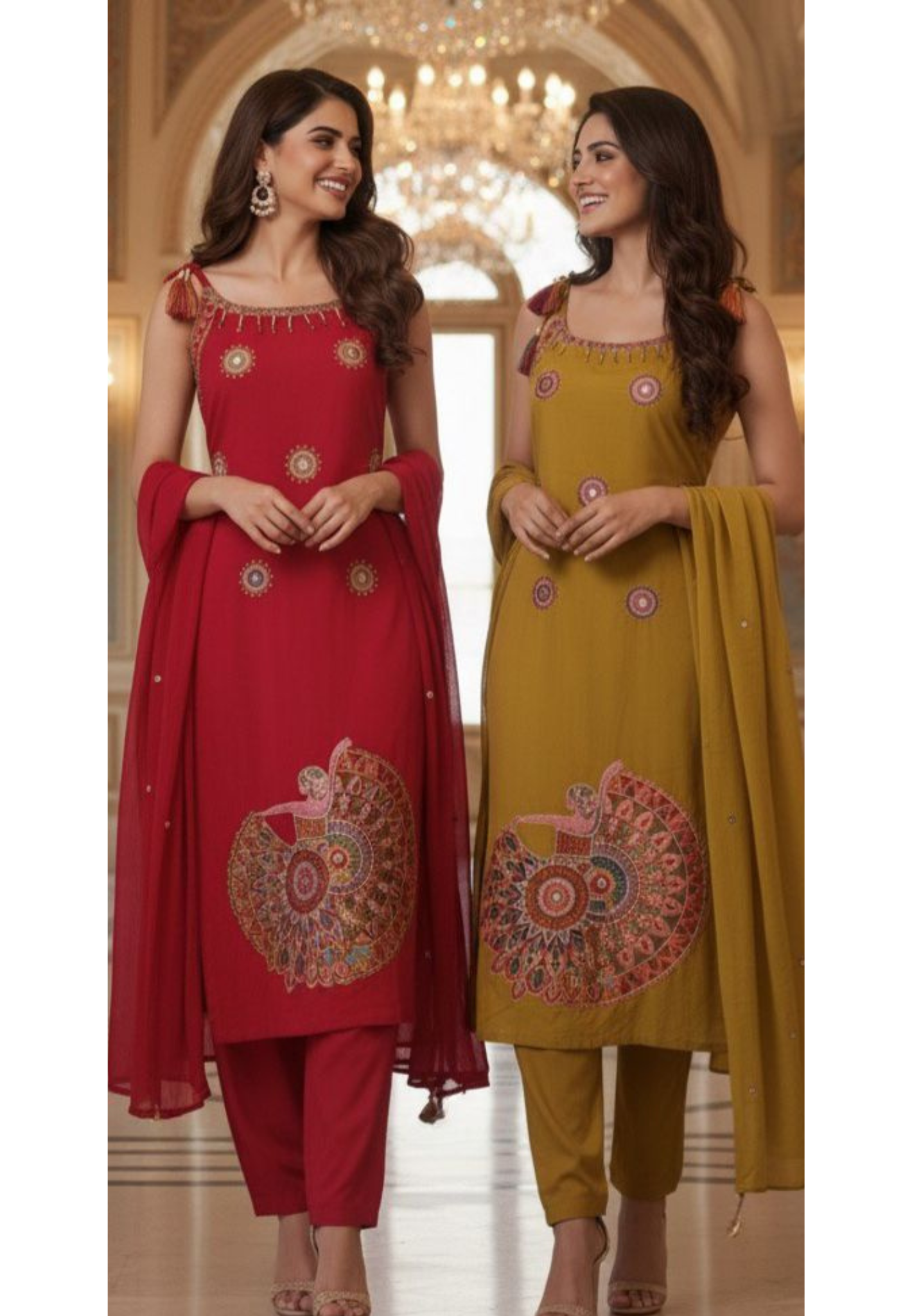 Sleeveless Bohemian Style Cotton Noodle Strap Full Thread Embroidery Tassel Details And Matching Bottom-11803,11804