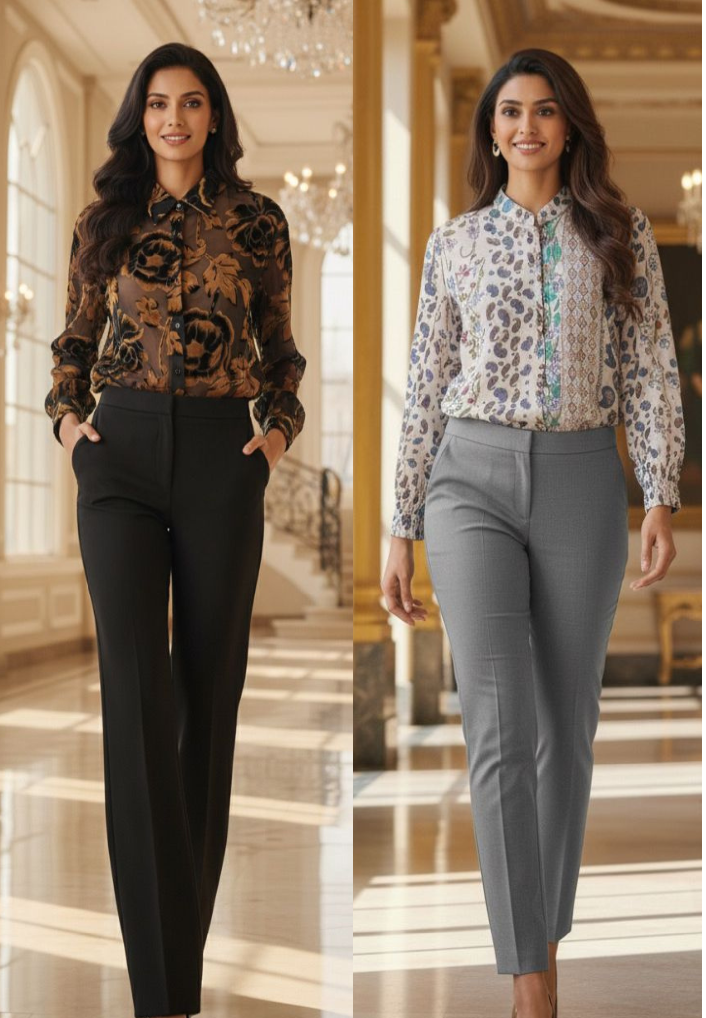 Floral & Multi Prints Velvet Casual Wear Collared Shirt