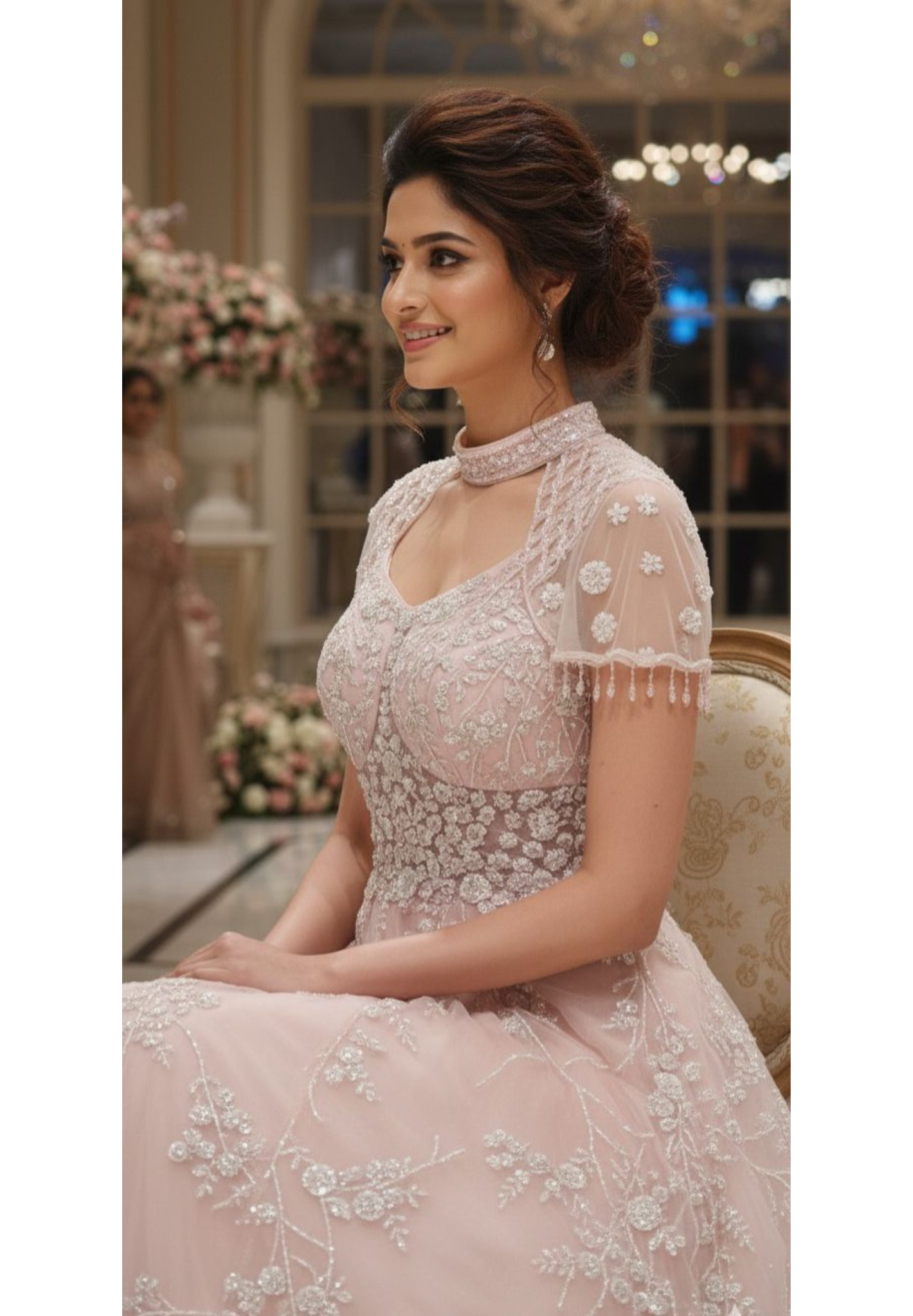 Majestic Pearlshine Diamond Dust Premium Ball Gown- 12345