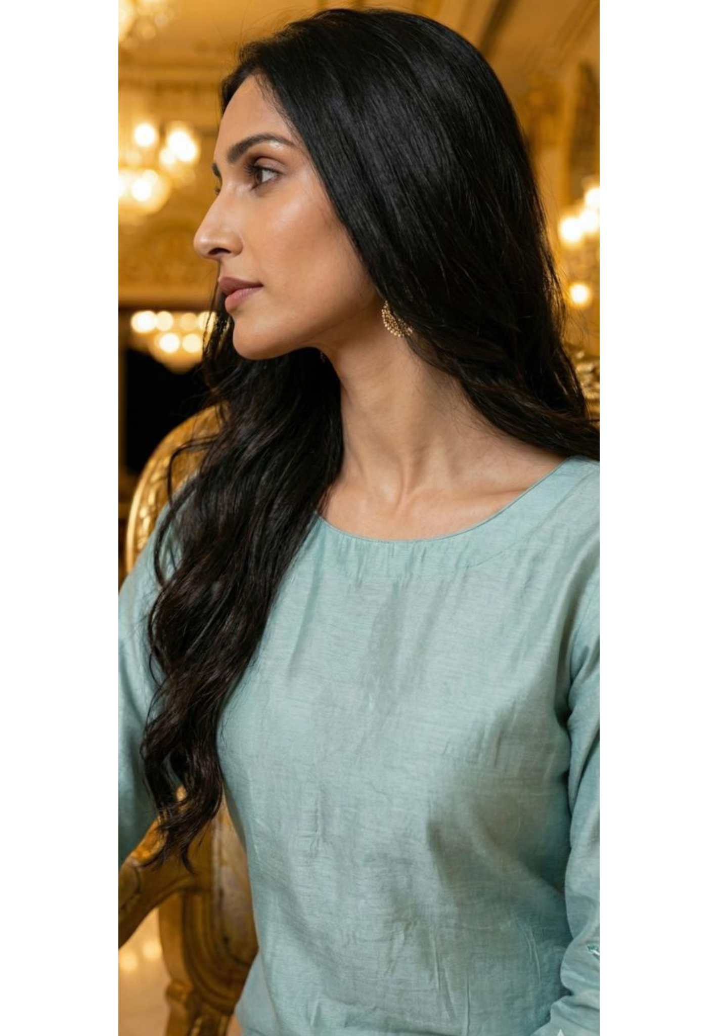 Lightweight Dola Silk Fabric Kurti Pant With Hand-Style Multicolour Floral Motifs and Detailed Leaf Embroidery-12733,12734