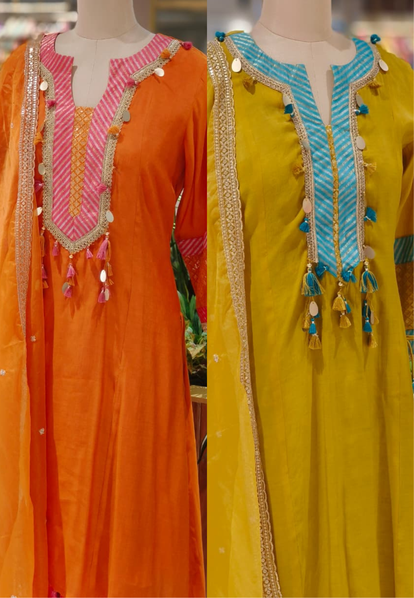 Boho Chic Designer A-Line Full Suit Set With Inner Bottom & Dupatta- 12926,27