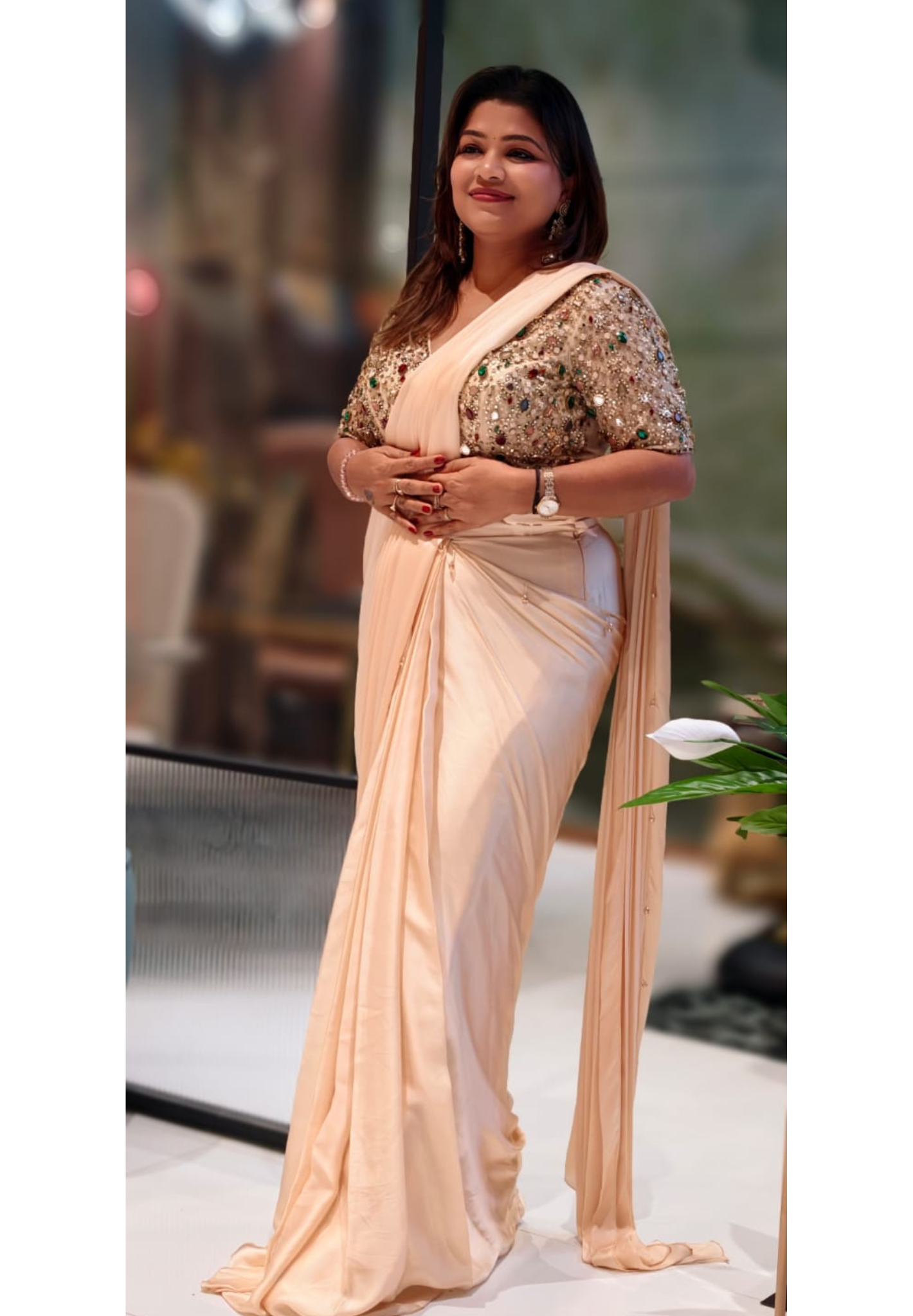 Jewellery Multicolour Stone Heavy Work Premium Designer Saree- 13039