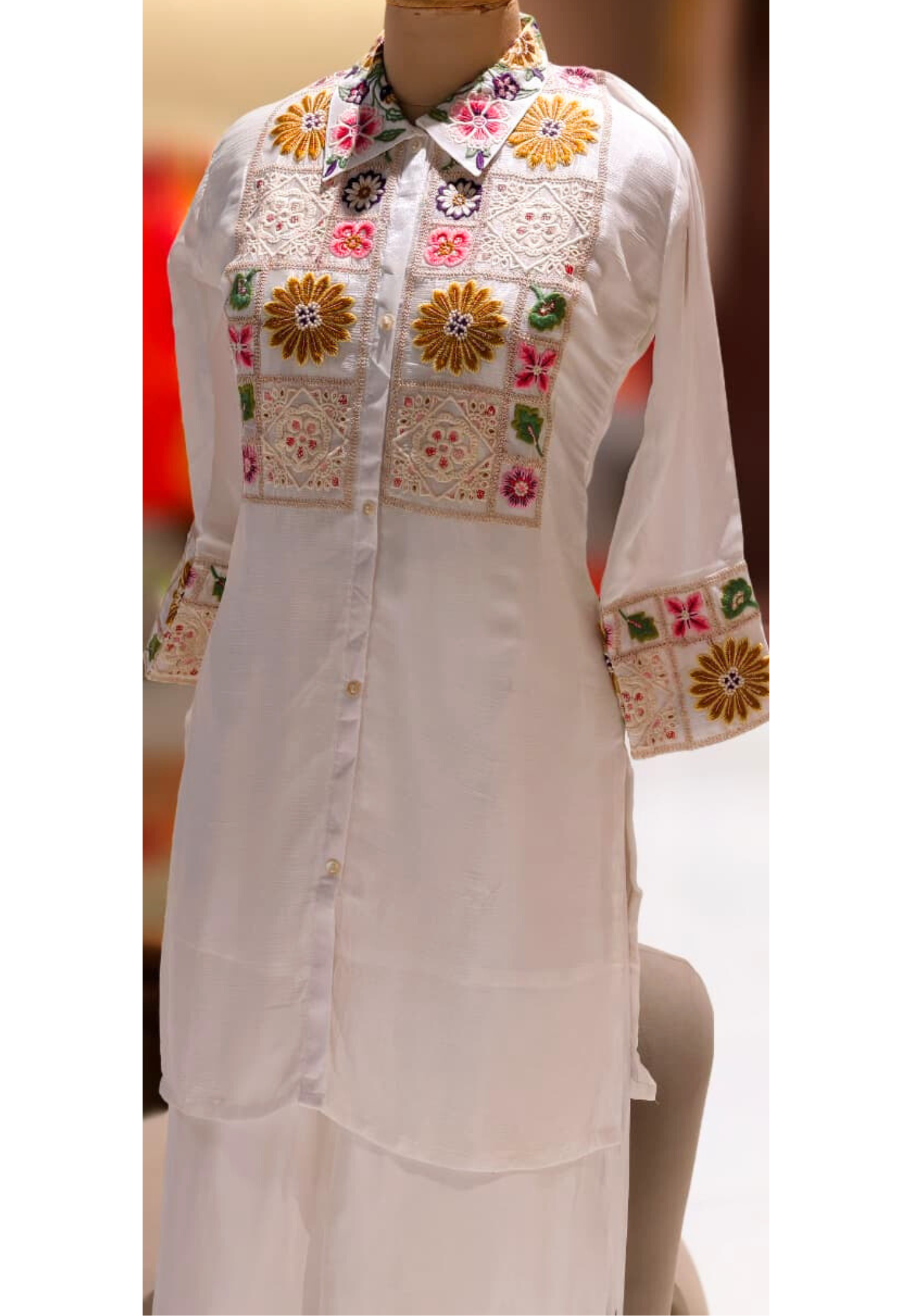 Soft Luxe Very Premium Meadow Embroidered Co-Ord Set In Chinon Fabric-13281
