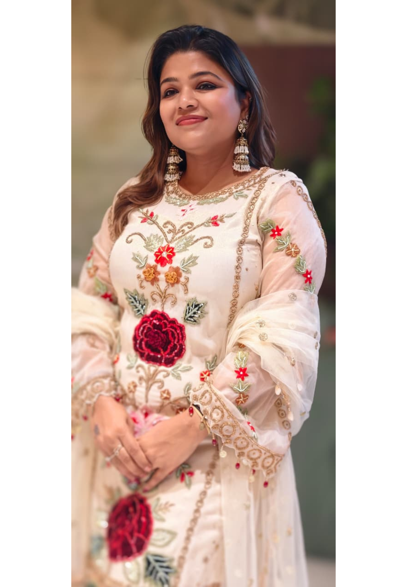 Regal Embroidered 3D Floral Bloom Highlighted Cut-Dana Work Royal Placement Premium Full Suit- 13324