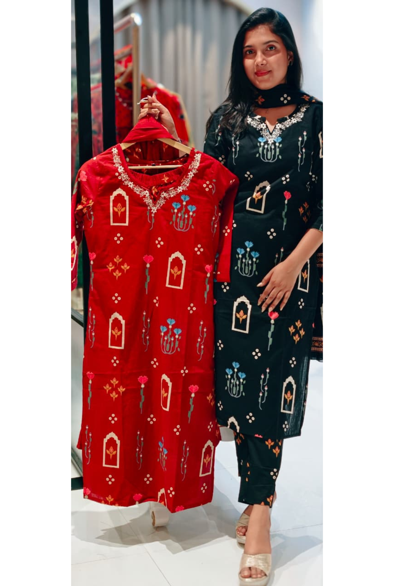 Jharokha-inspiredprints 3-Piece Cotton Suit Set-13571