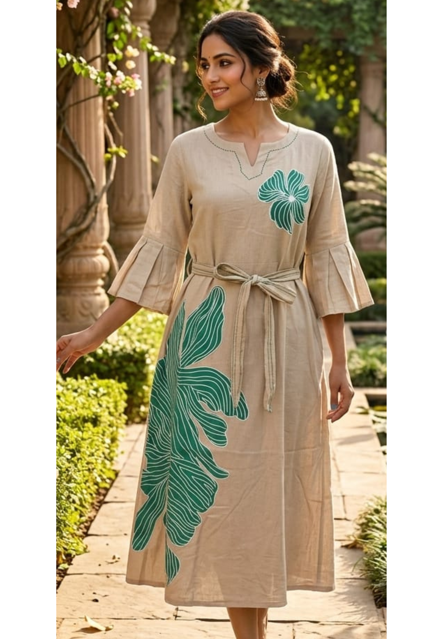 bold blooms embroidered dress IVORY BLOOM BALL DRESS | CULT MIA main image 1