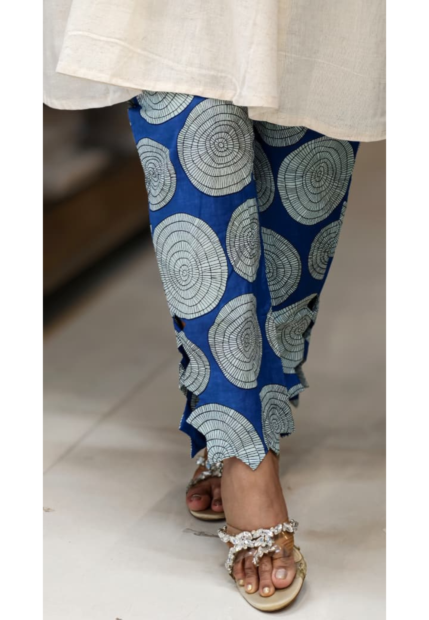 Gotta Styling Unique Tassel Accent Minimal Print Boho Look Flex Cotton Kurta Pant Set- 14805 (Loose Fit) RB462