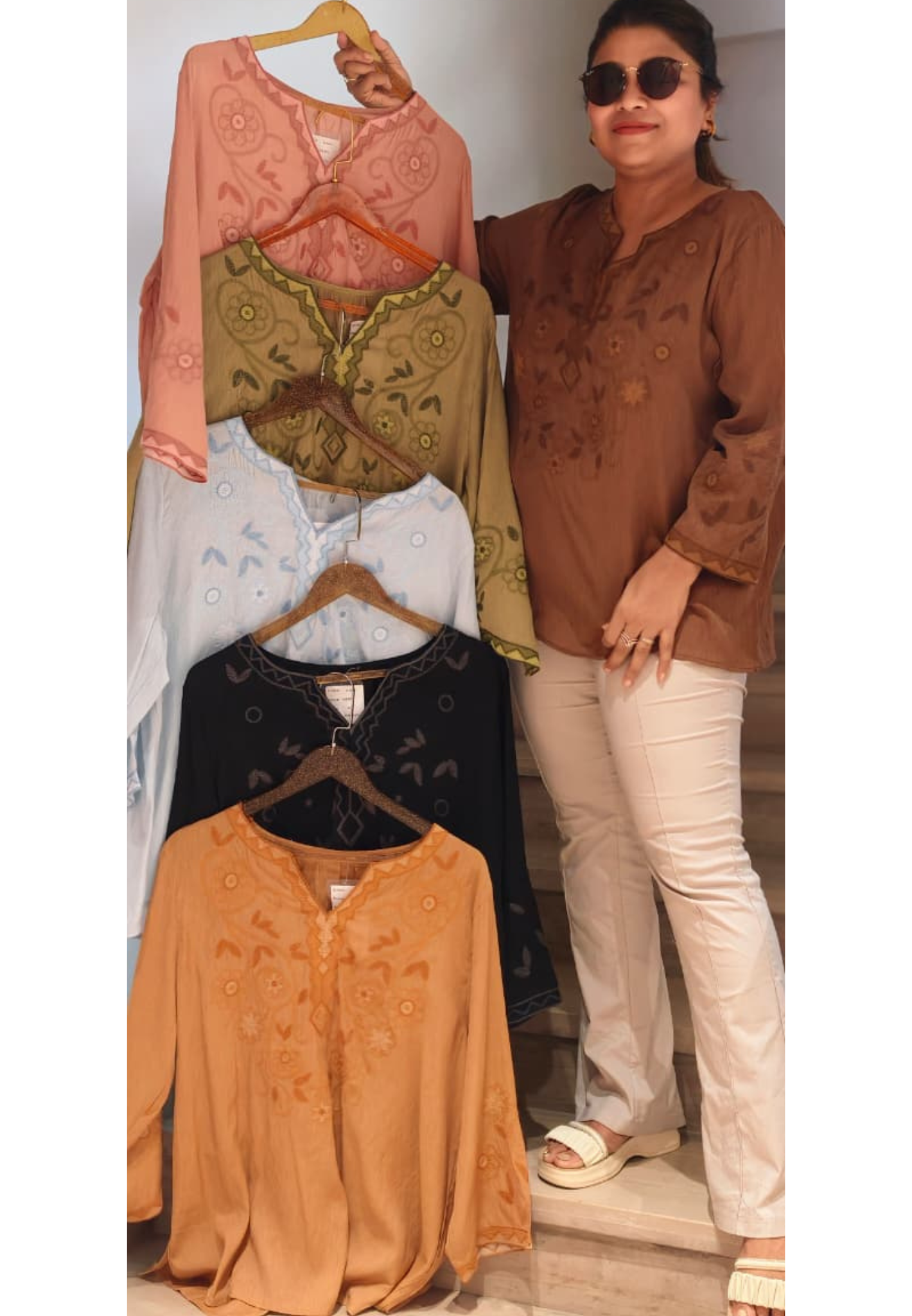 Imported Cotton Light Weight Embroidered Comfort Fit Western Top