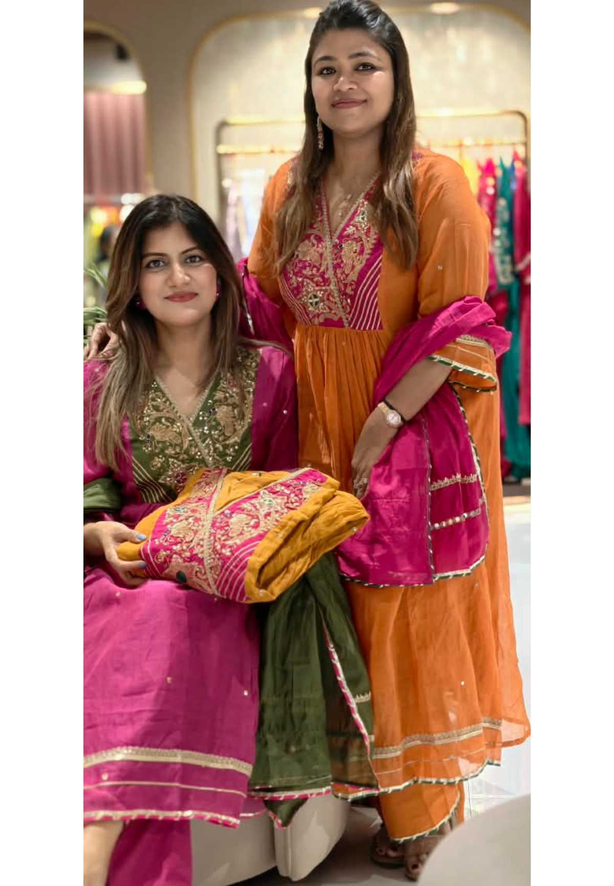 Festive Elegance Banarasi Mul-Chanderi A-Line Full Suit Set With Premium Zardosi Real Mirror Work- 16242