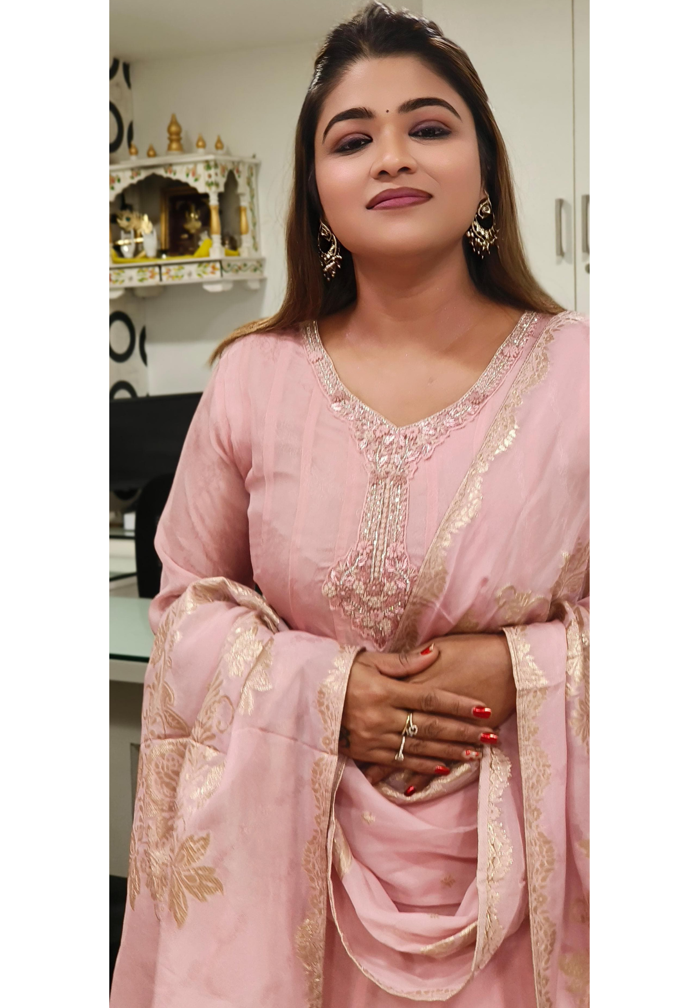 Ethereal Long Organza Pannel Anarkali Suit with Intricately Embroidered Neckline, Matching Dupatta, and Coordinated Pants-08674