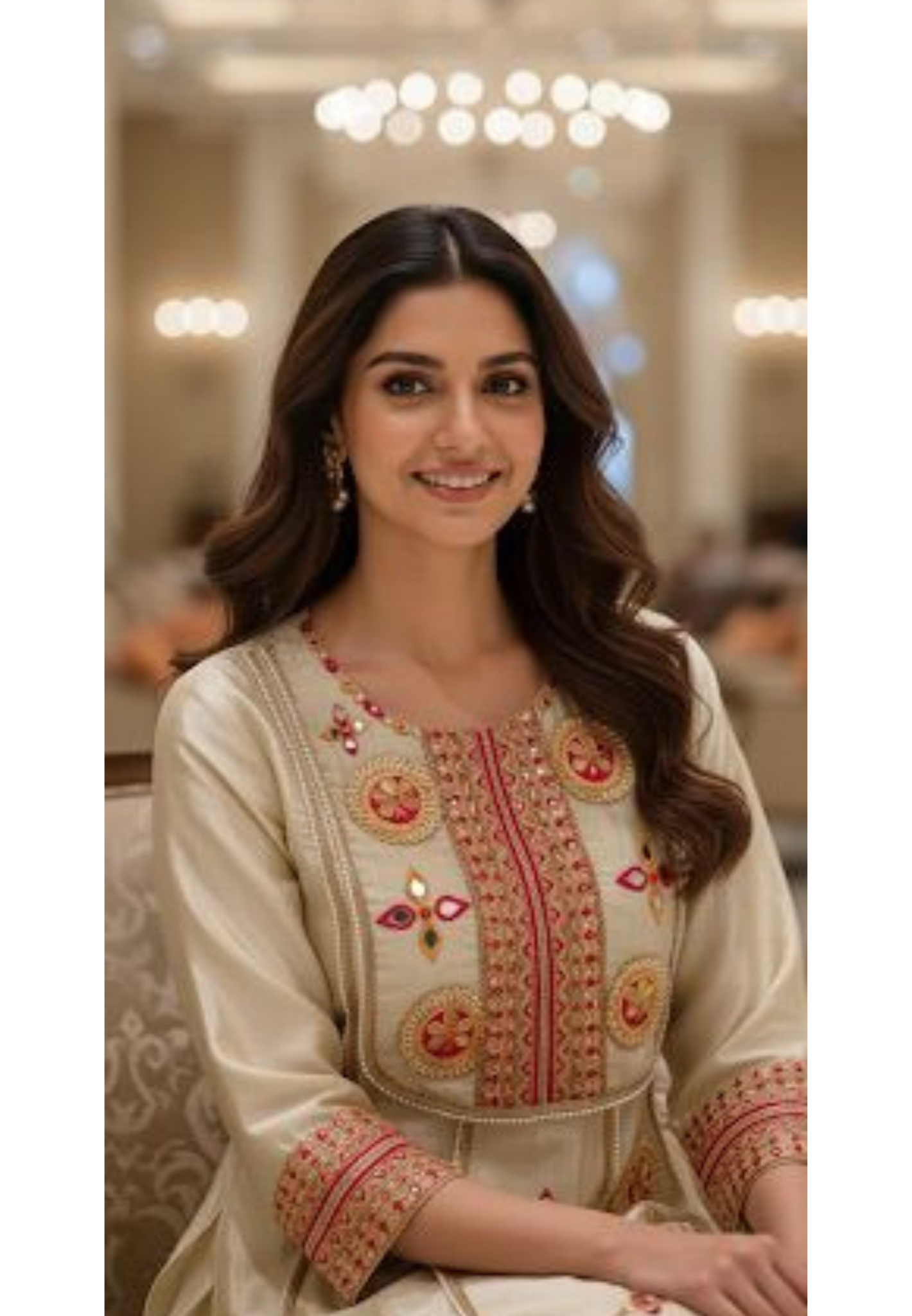 Gotta With Real Mirror Elegance Vibrant Embroidery Work A-LineCo-Ord Set In Tissue Fabric-12999