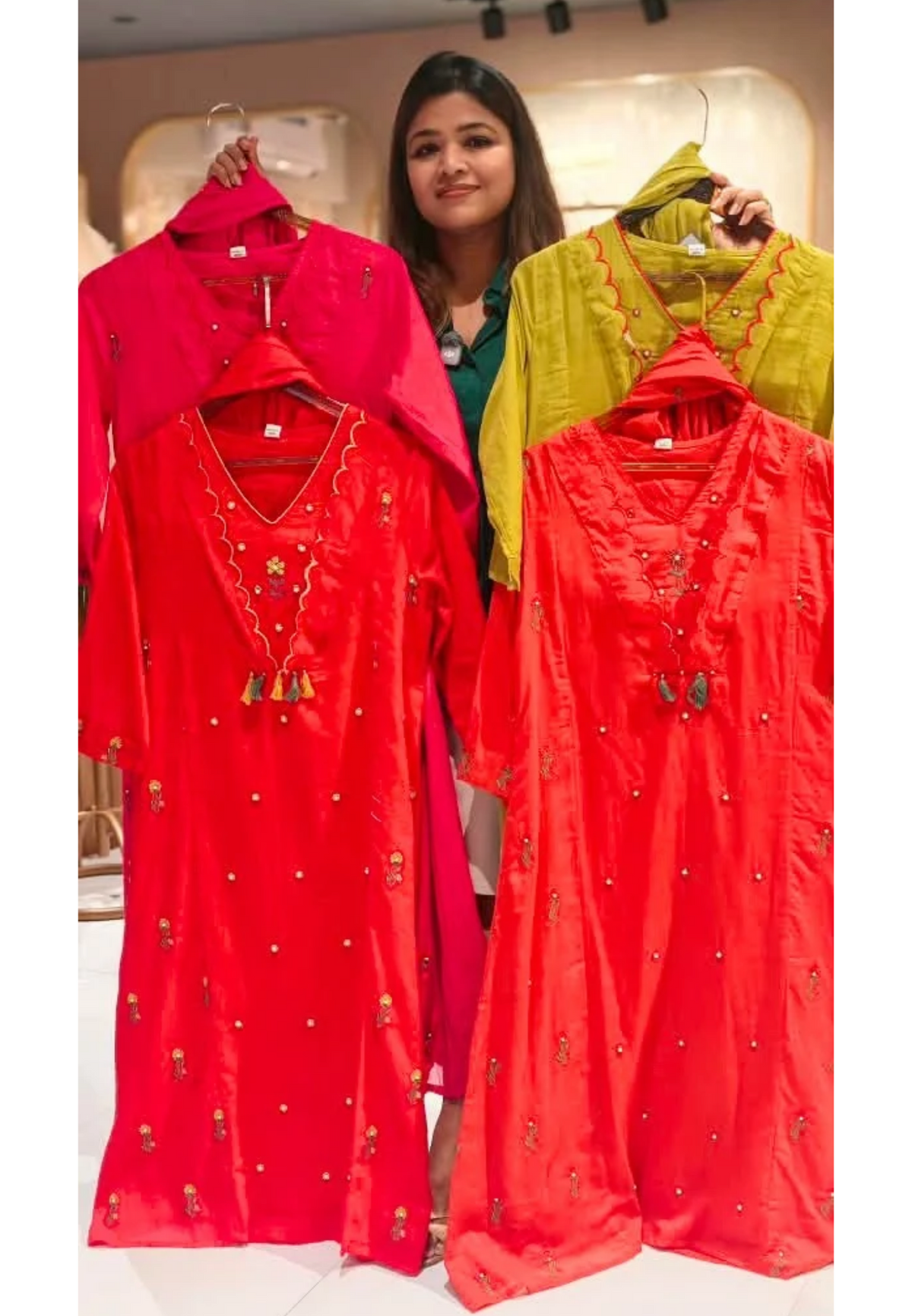 Cut-Work Unique Neck Style Scattered Floral Embroidery Cotton Full Suit Set With Dupatta- 16815