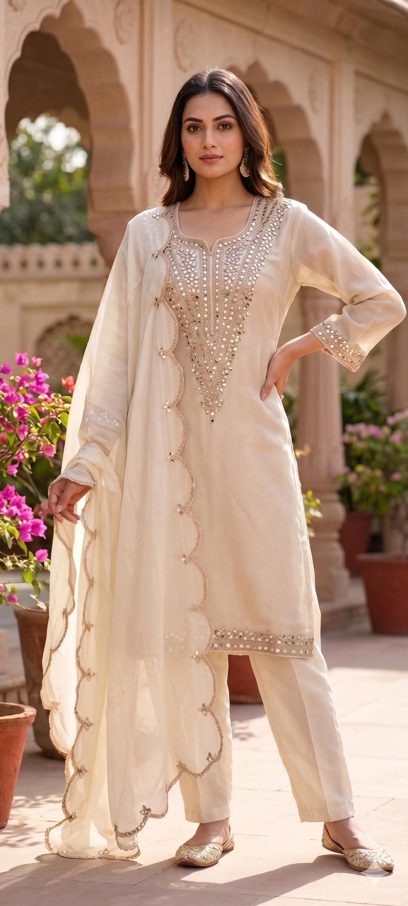 Premium Designer Heavy Mirror Work Straight Kurta Pant with Dupatta-14883