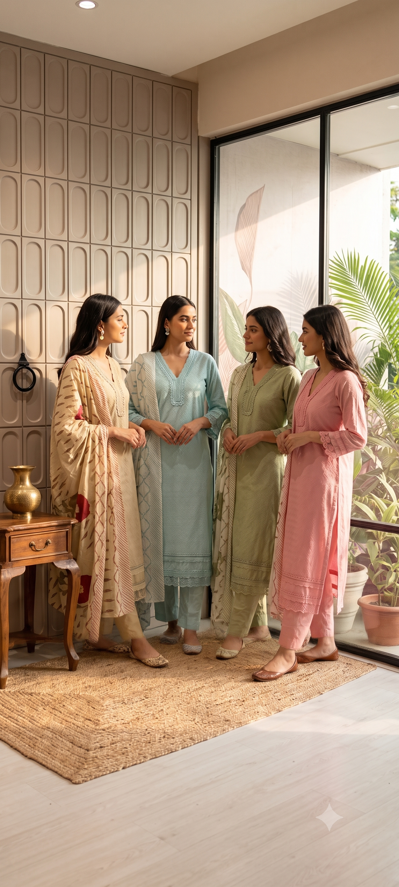Elegant Straight Graceful Cotton Full Suit Set with Printed Dupatta & Lace Detailing- 14833 RB490