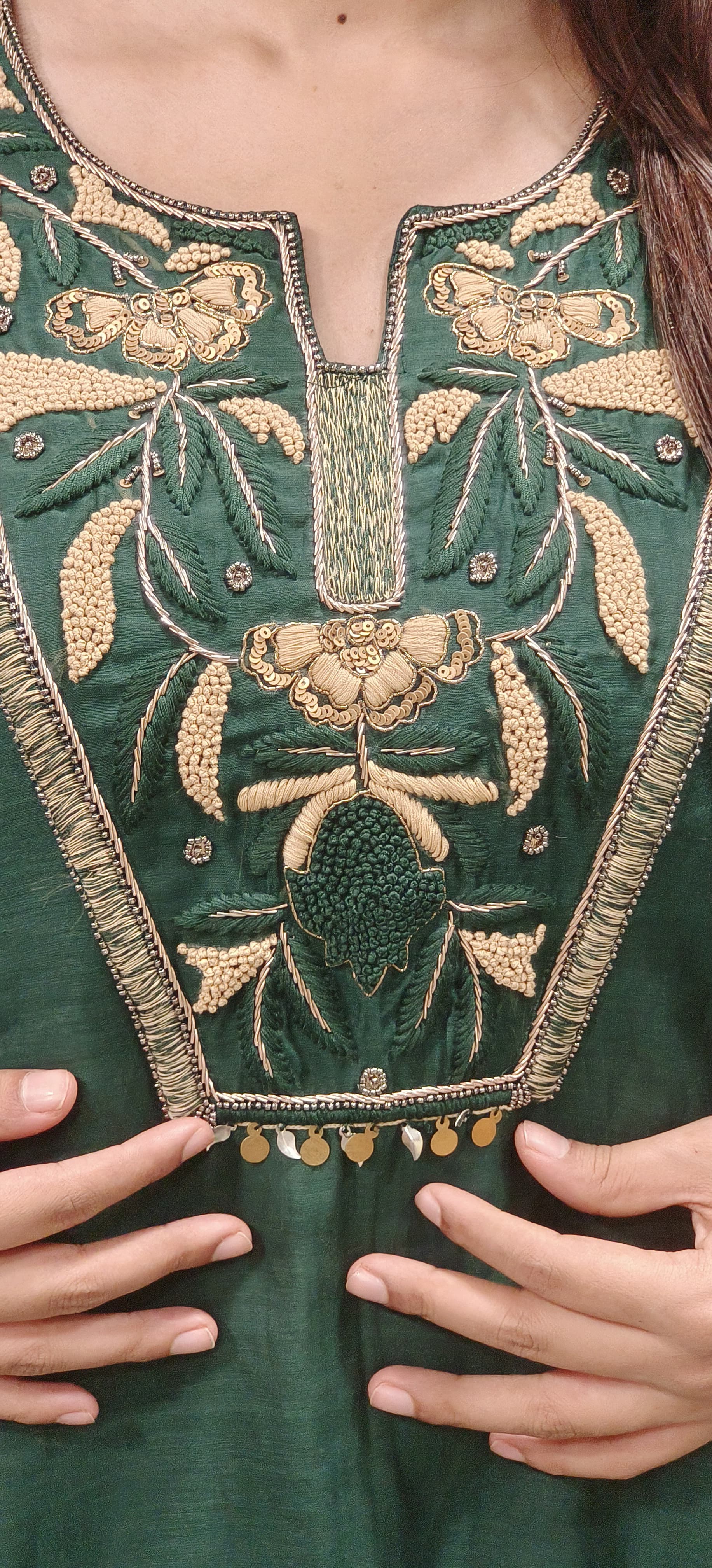 Royal Zardosi Embroidered A-Line Mul Chanderi Cotton Full Suit Set