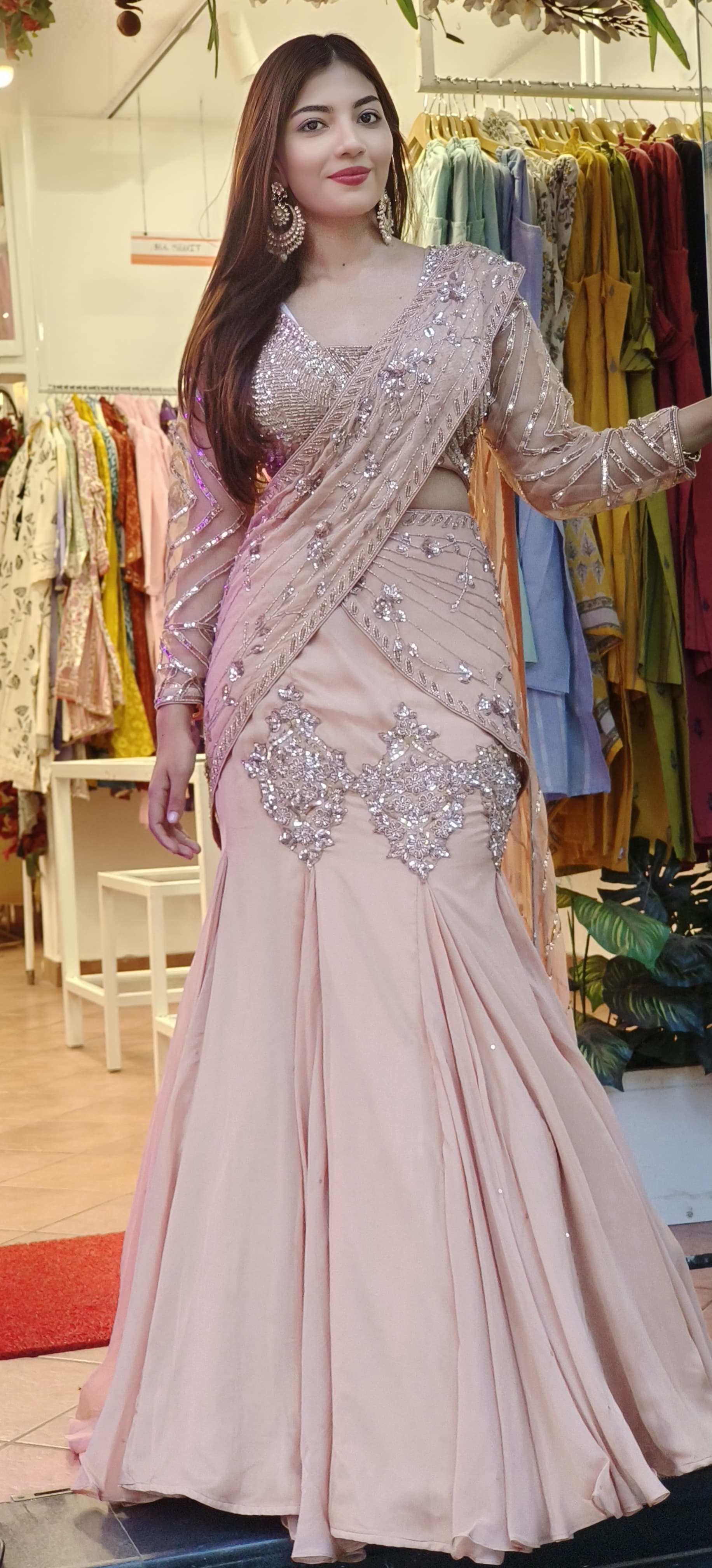 Radiant Elegance Embellished Lehenga Set with Stylish Sleeves - ONLY ON ORDERS DISPATCHING AFTER 30 DAYS