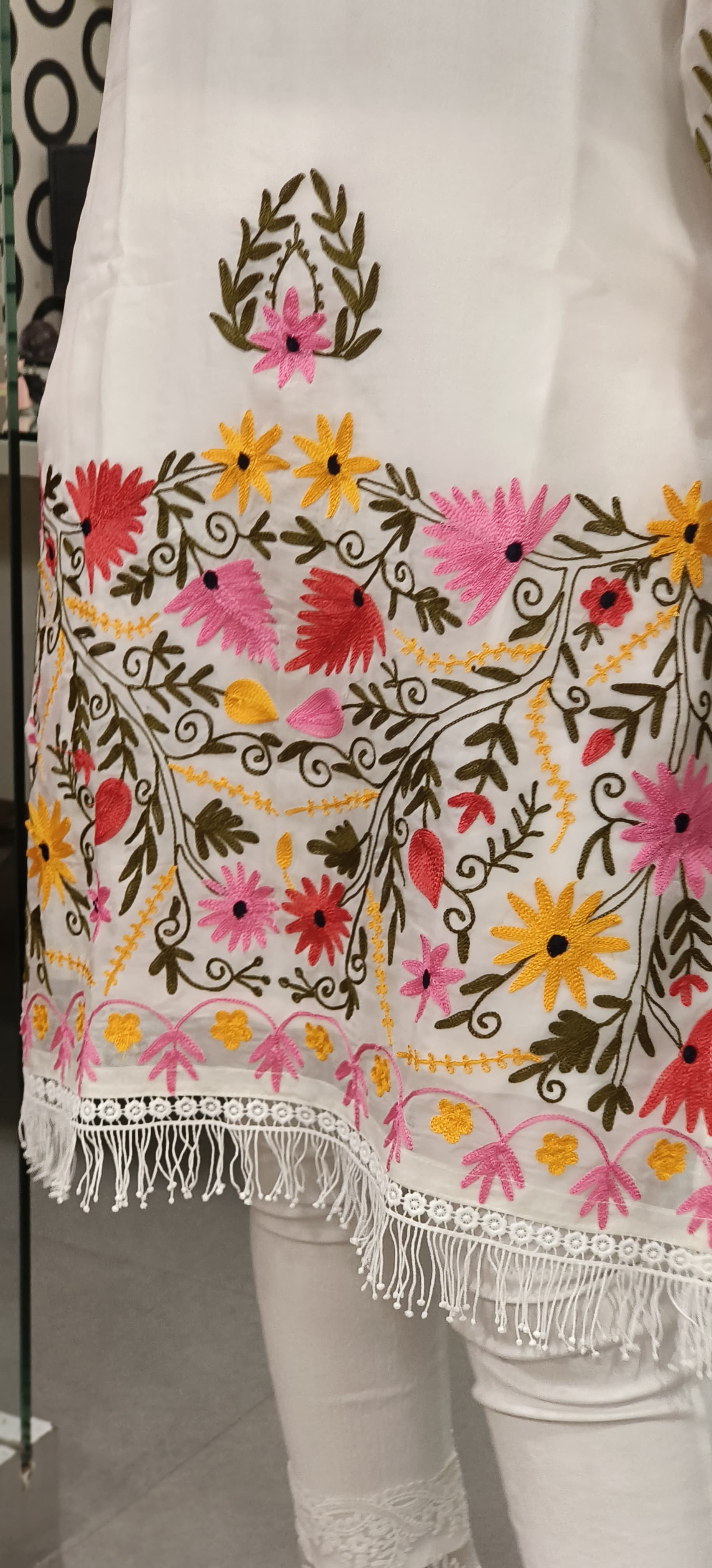 Chikankari Embroidered Organza Only Kurti -9045