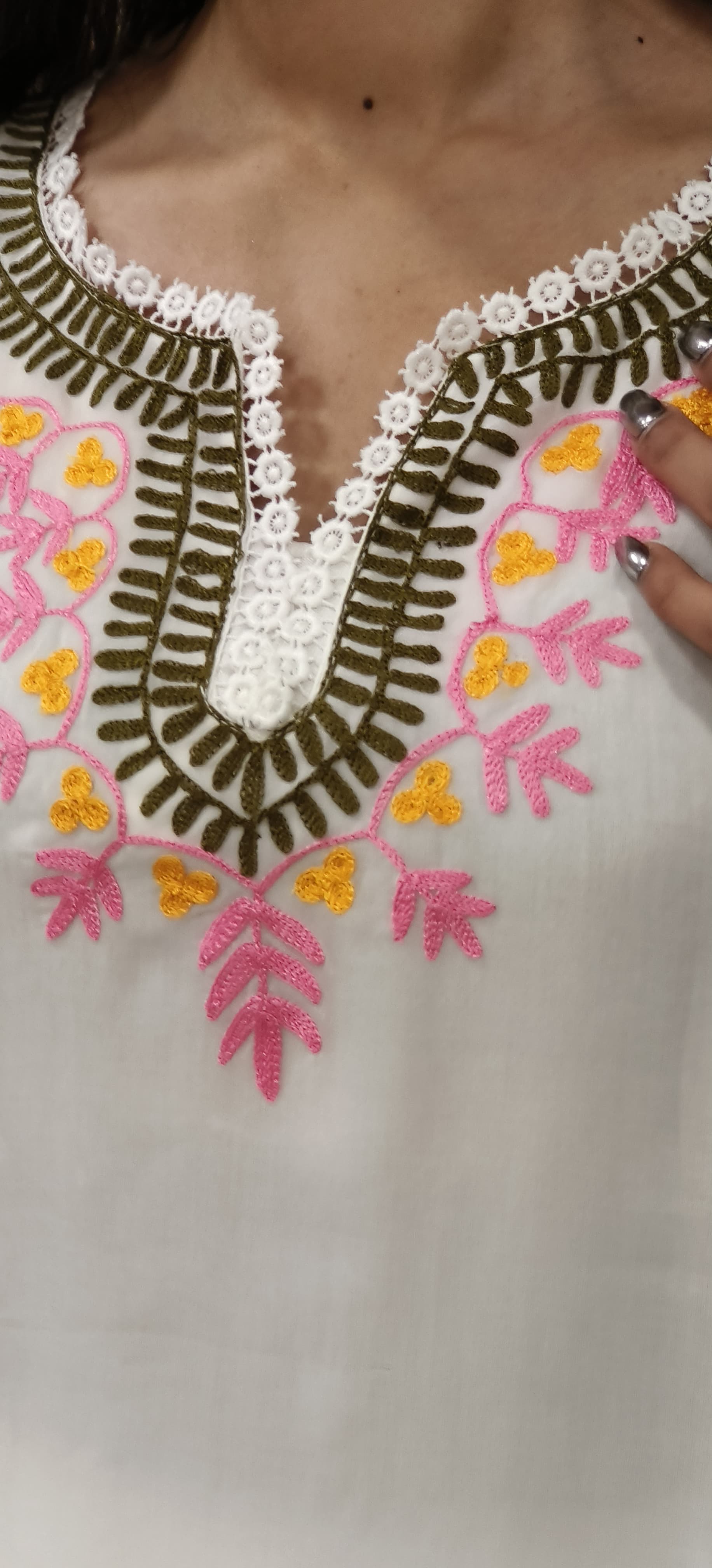 Chikankari Embroidered Organza Only Kurti -9045