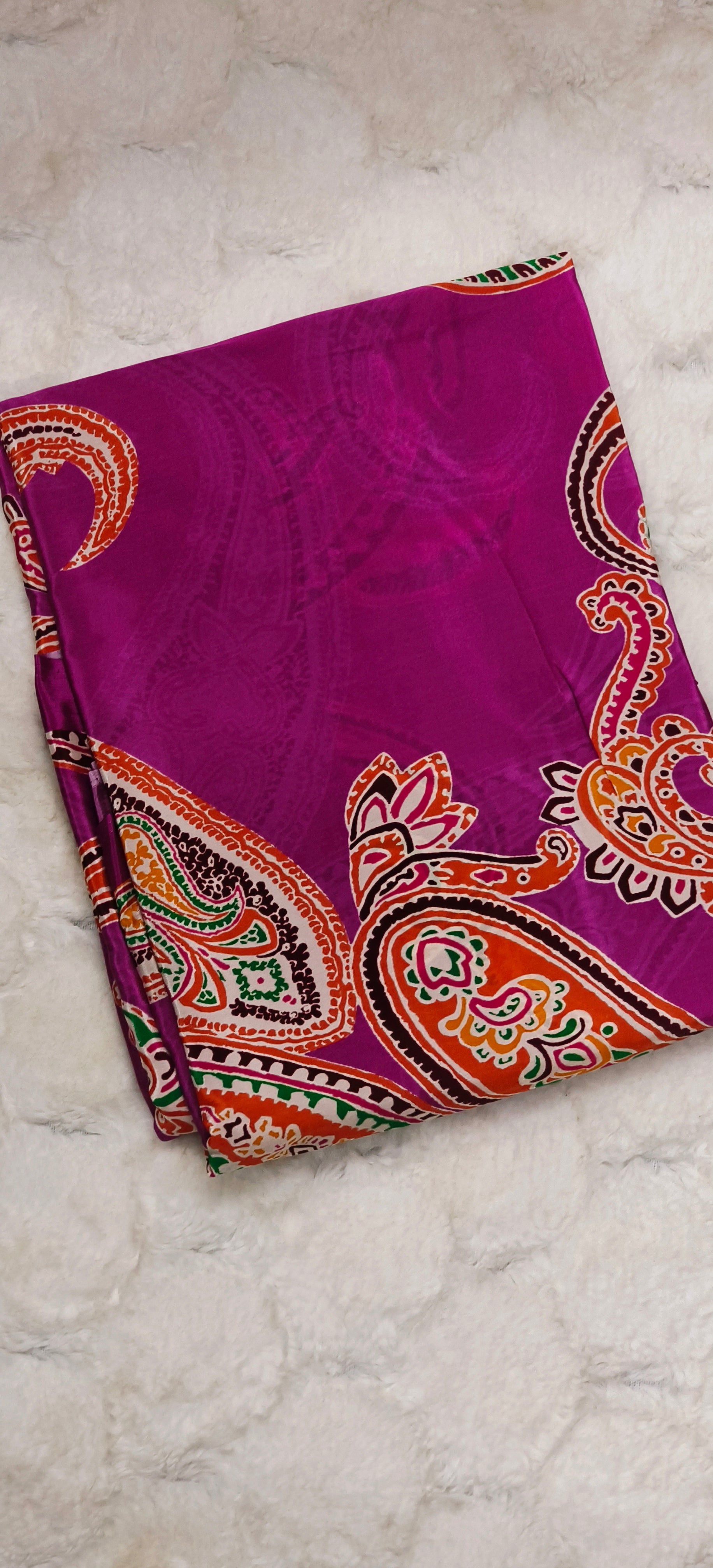 Pure Crepe Digital Print Saree With Running Unstiched Blouse