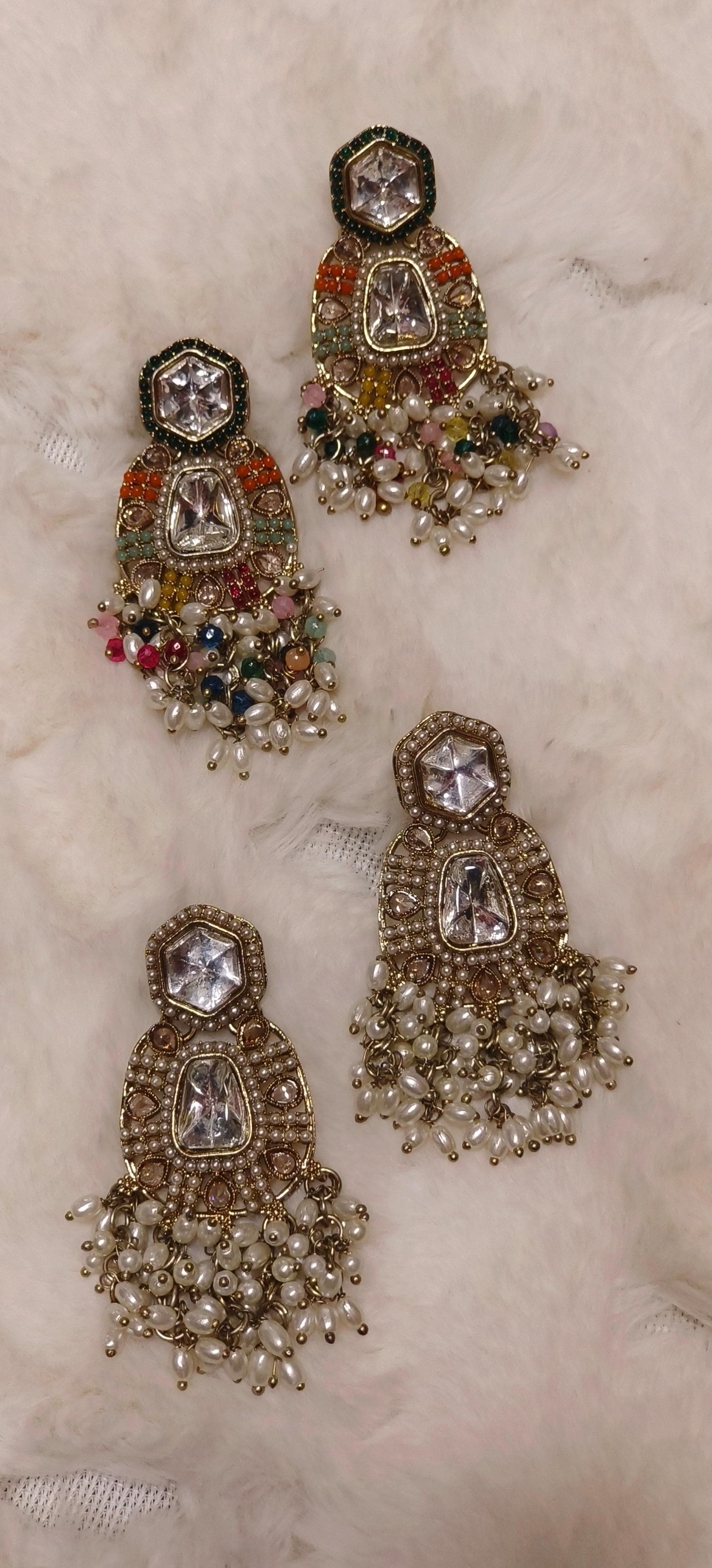 Kundan & Beads Studded Ethnic Dangle Earring Traditional Stylish
