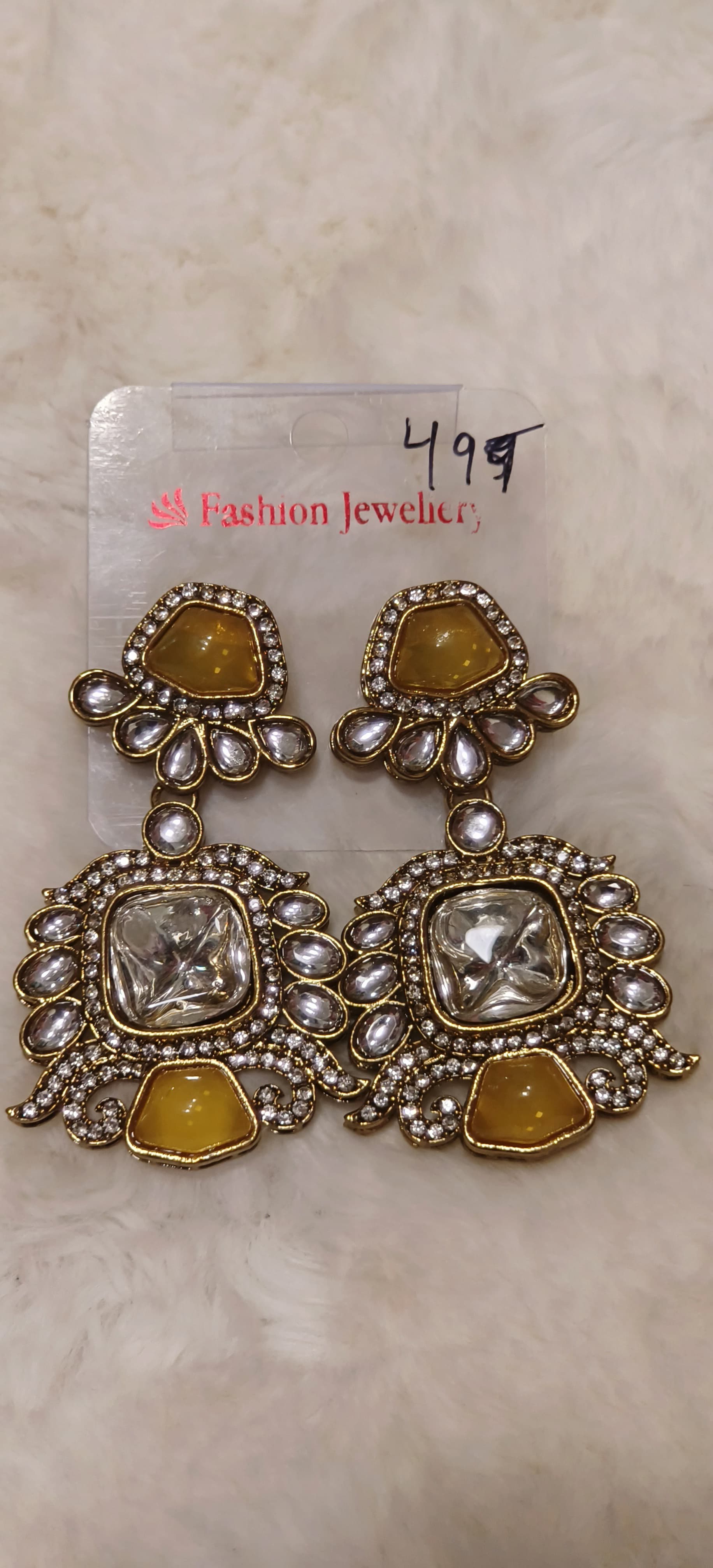 Kundan Pearl Dangle Earrings