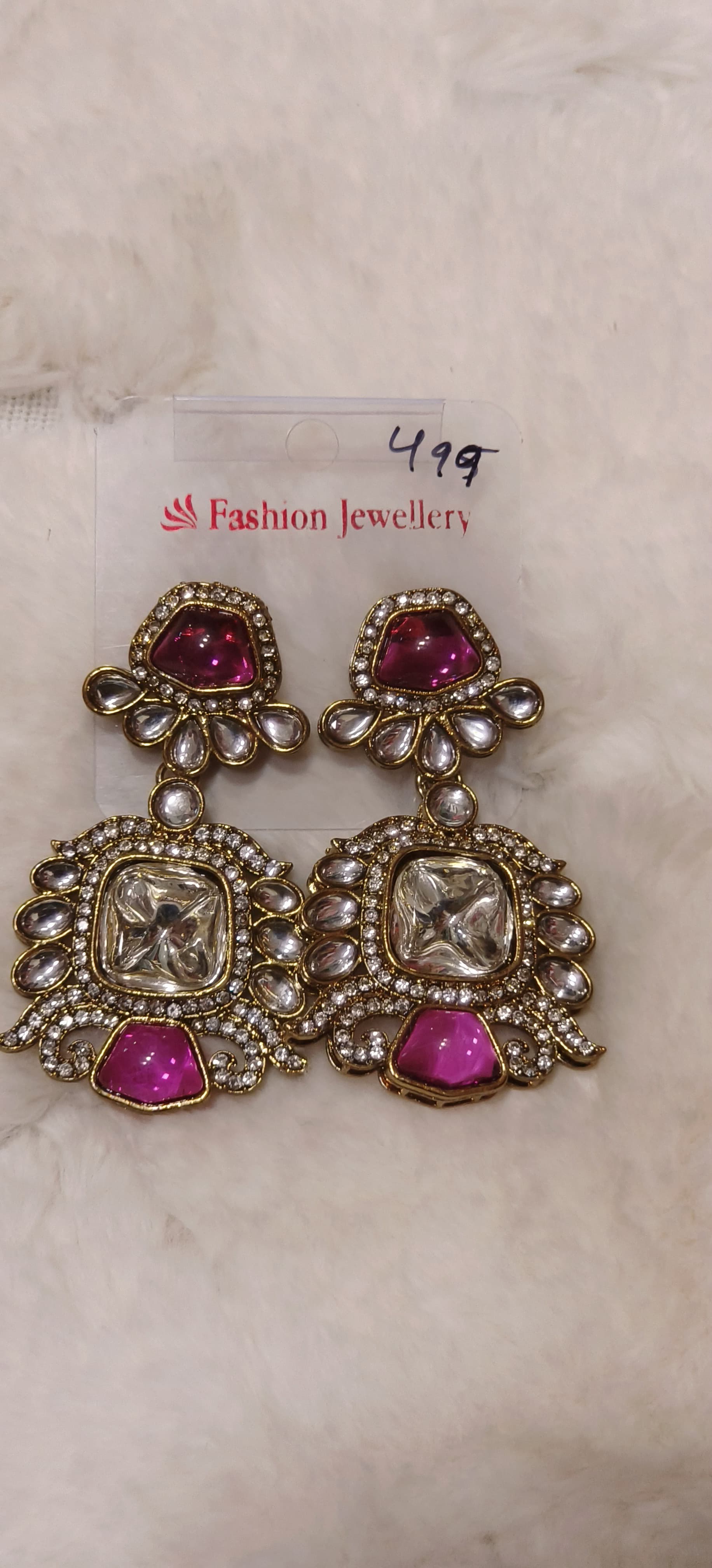 Kundan Pearl Dangle Earrings