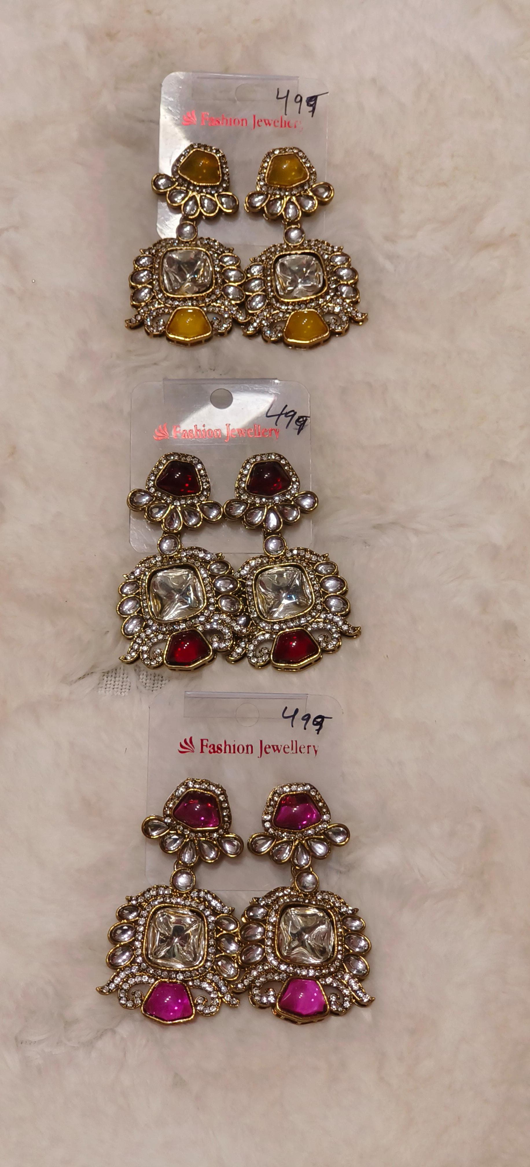 Kundan Pearl Dangle Earrings