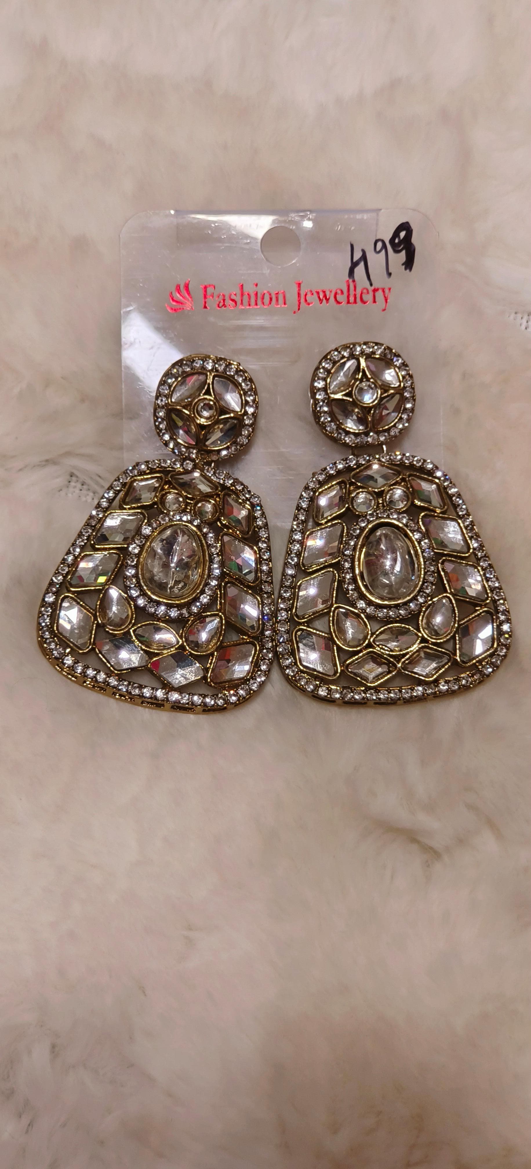 Square shape Kundan Earrings
