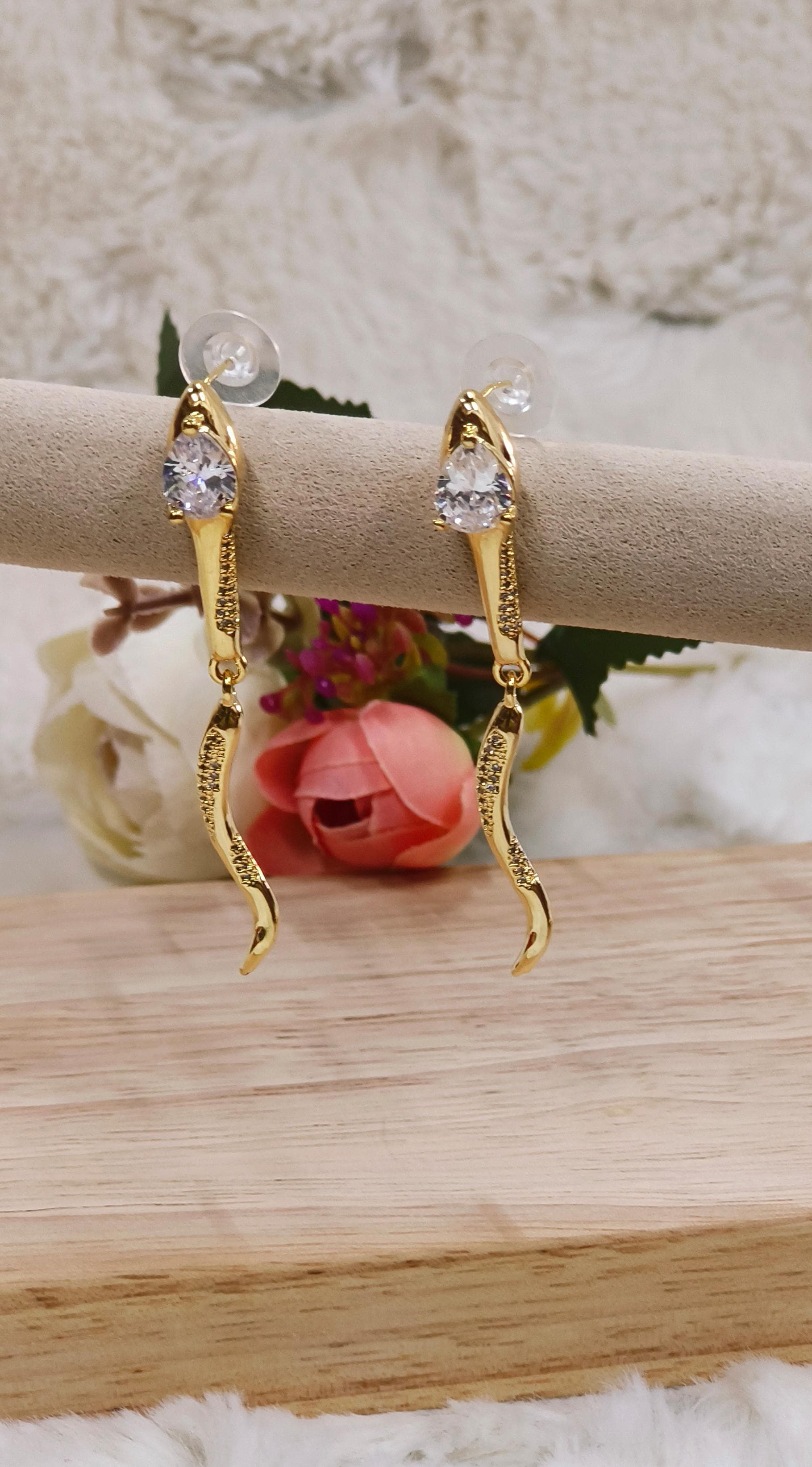 Snake Shape Drop Earrings