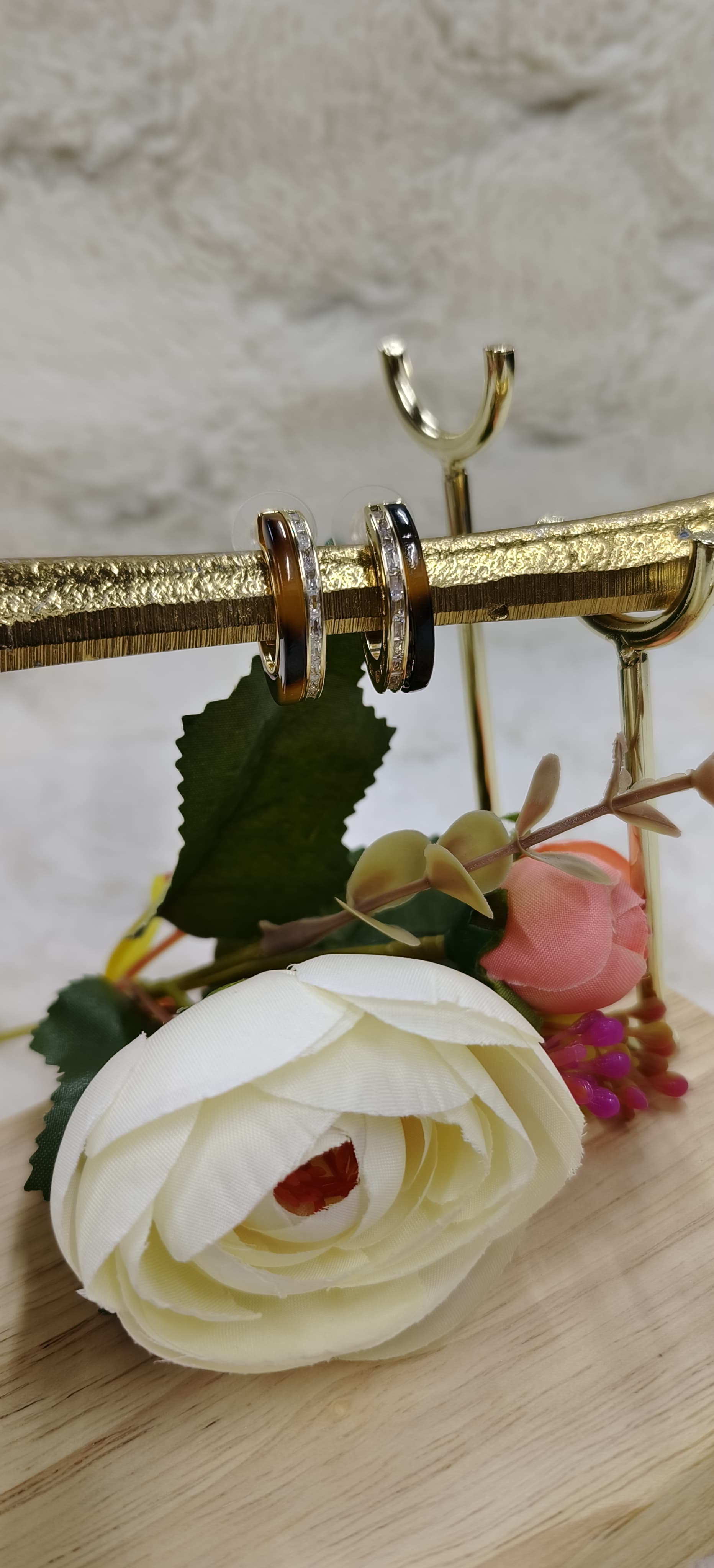 Stone Small Hoops Earrings