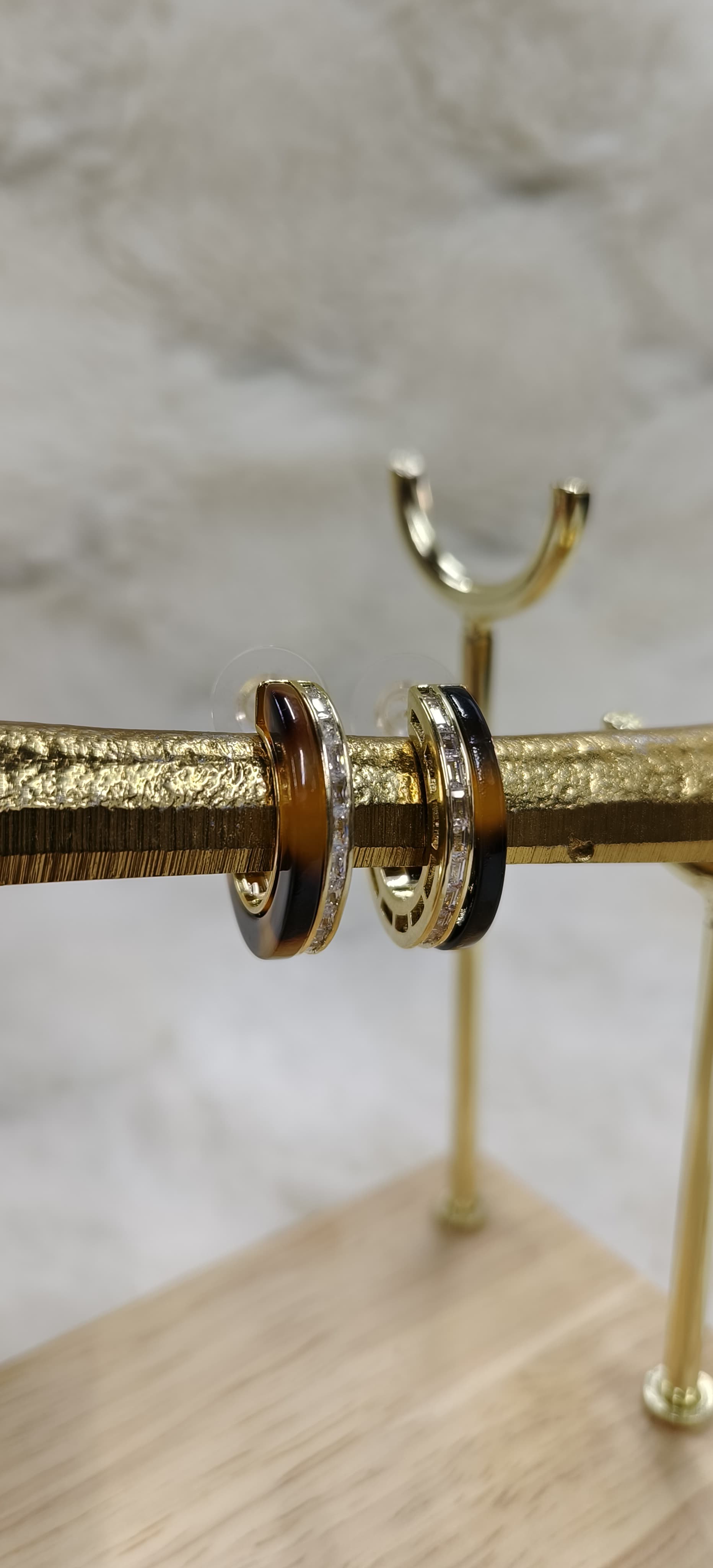 Stone Small Hoops Earrings