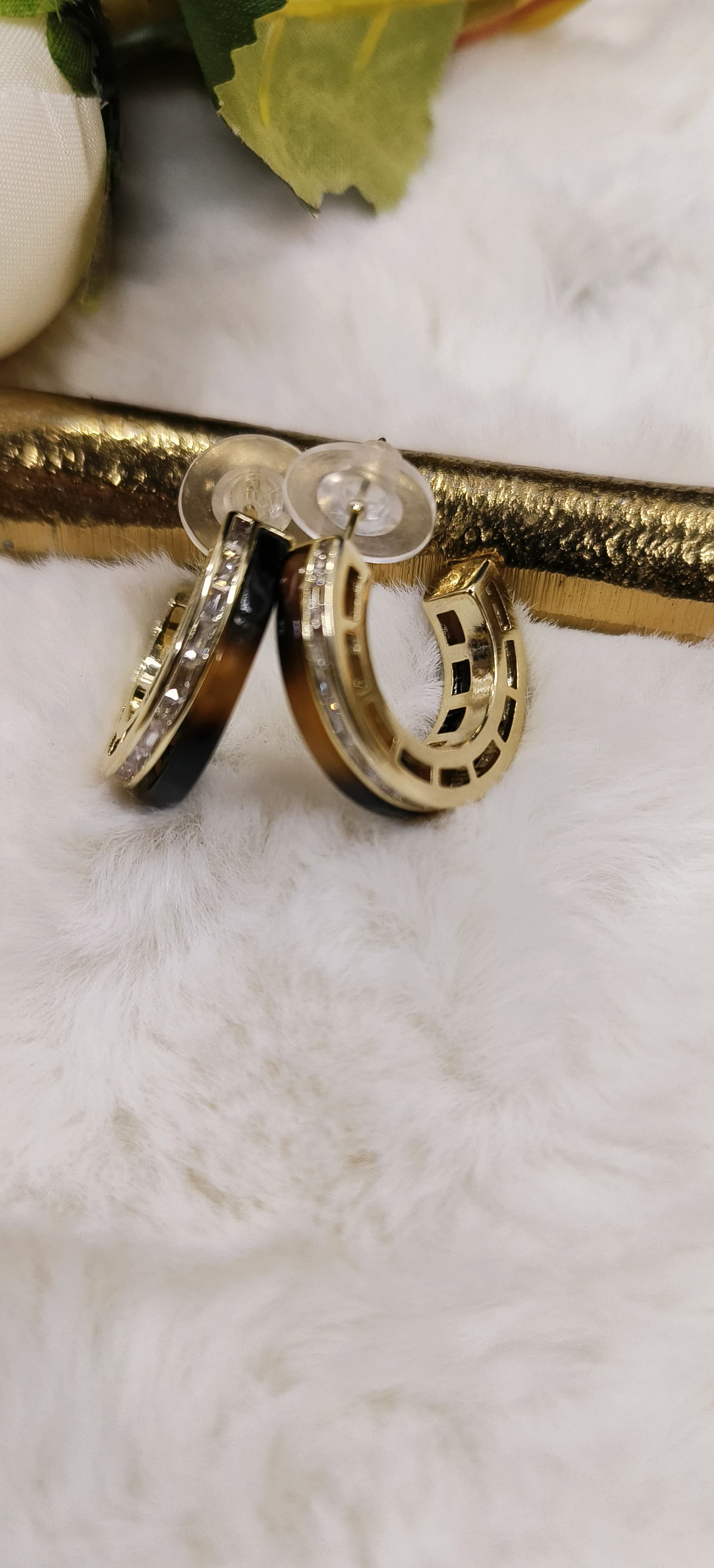 Stone Small Hoops Earrings