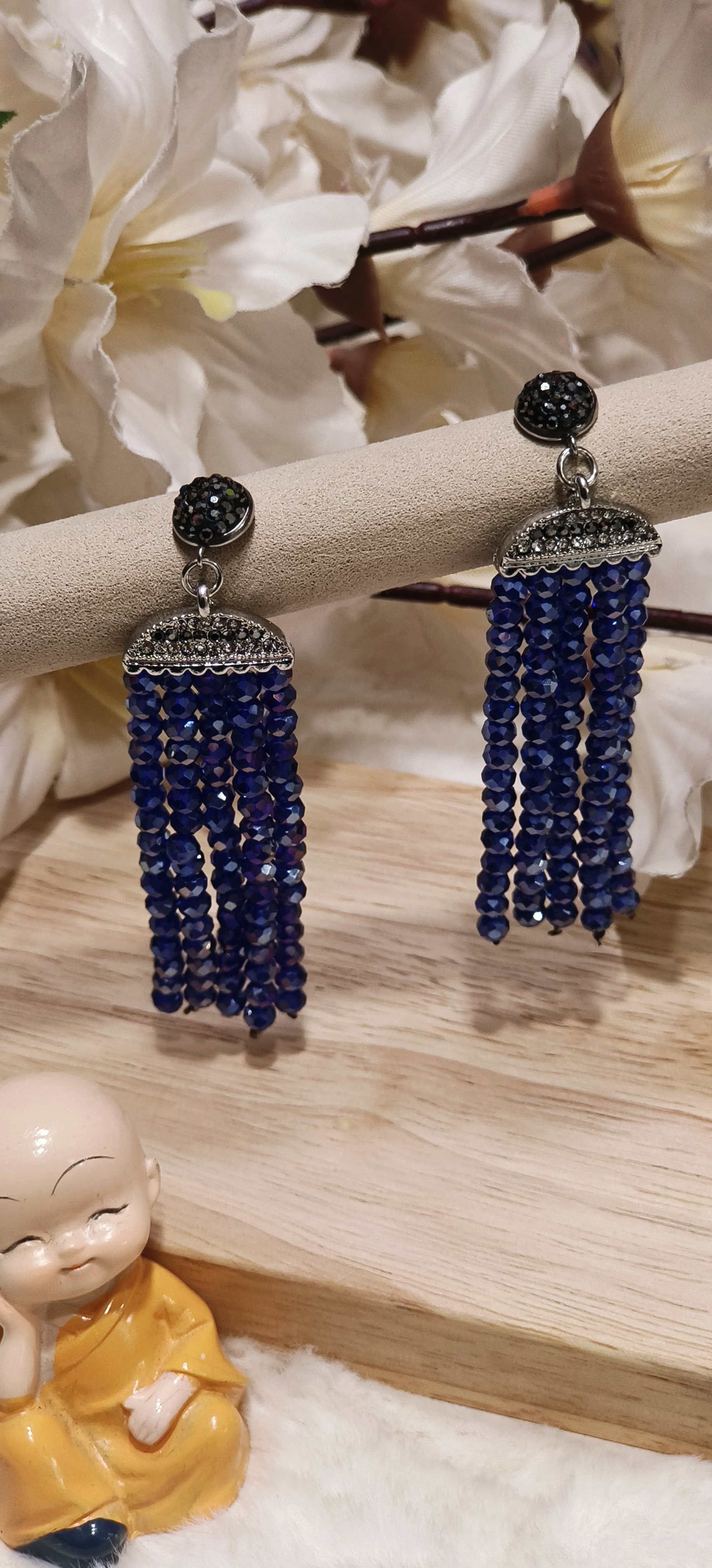 Duster Blue Crystal Tassel Earring