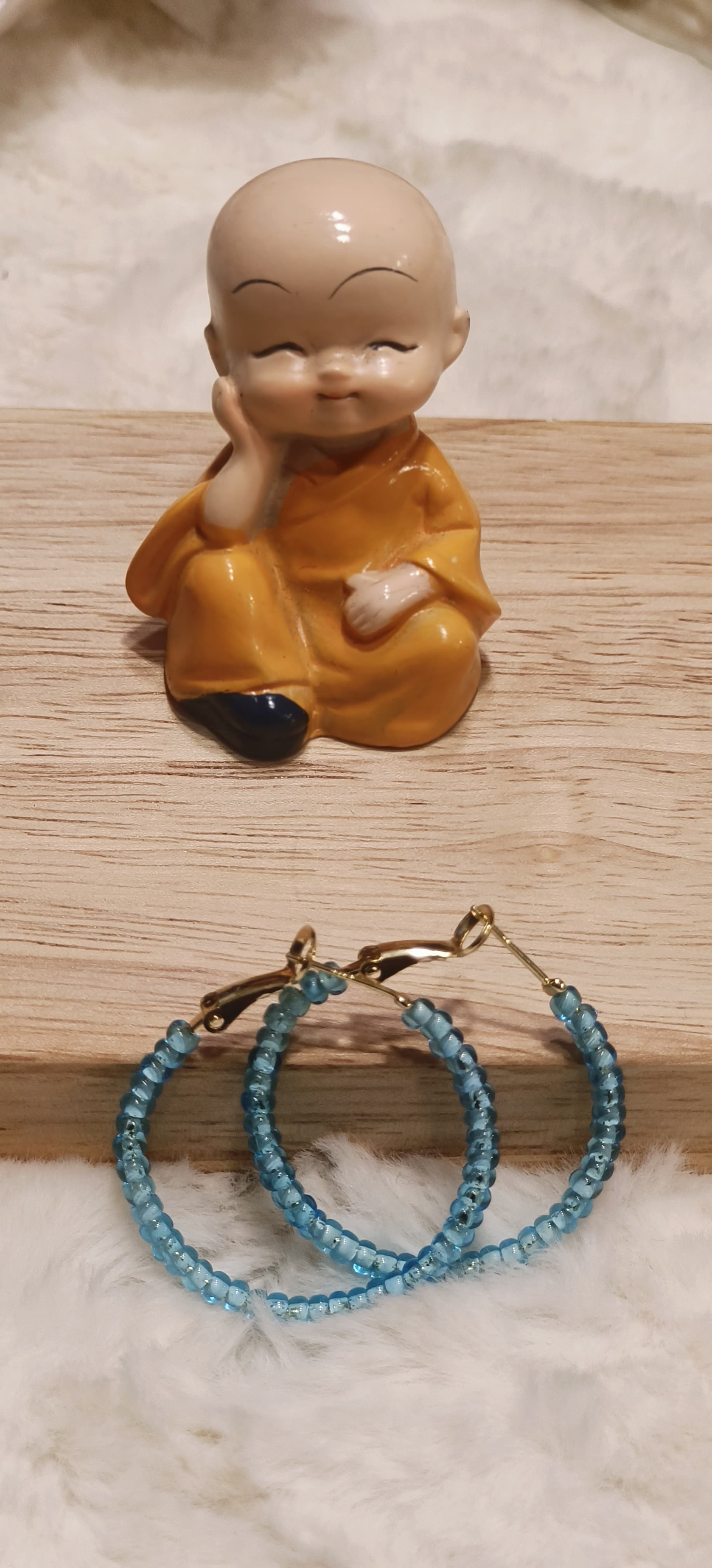 Sky Blue Transparent Hoop Earring