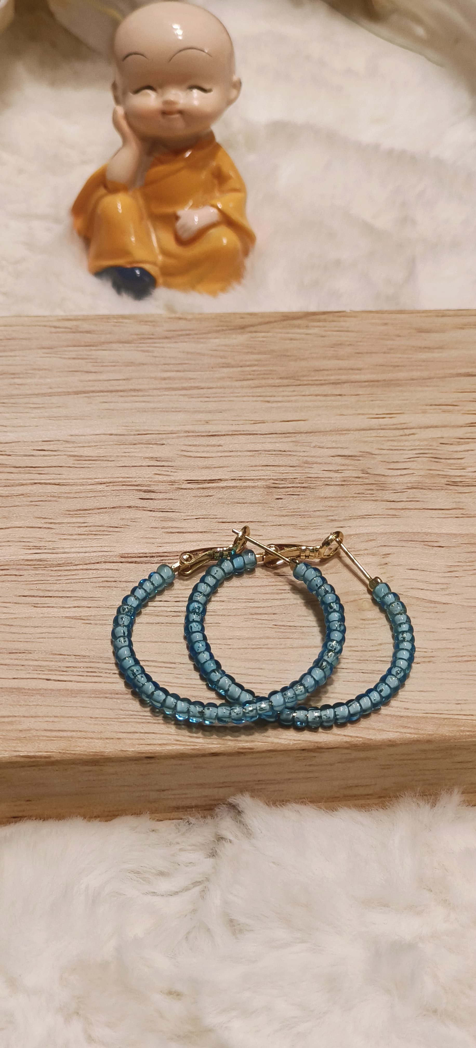 Sky Blue Transparent Hoop Earring