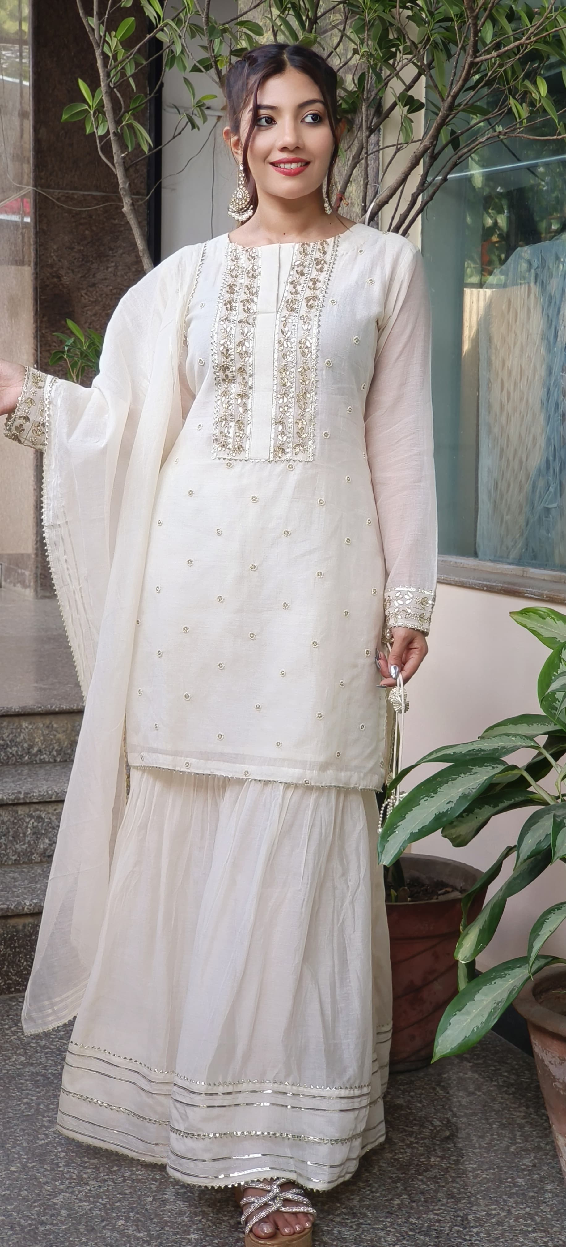 Zari Work Elegant Sharara Full Suit Set With Dupatta