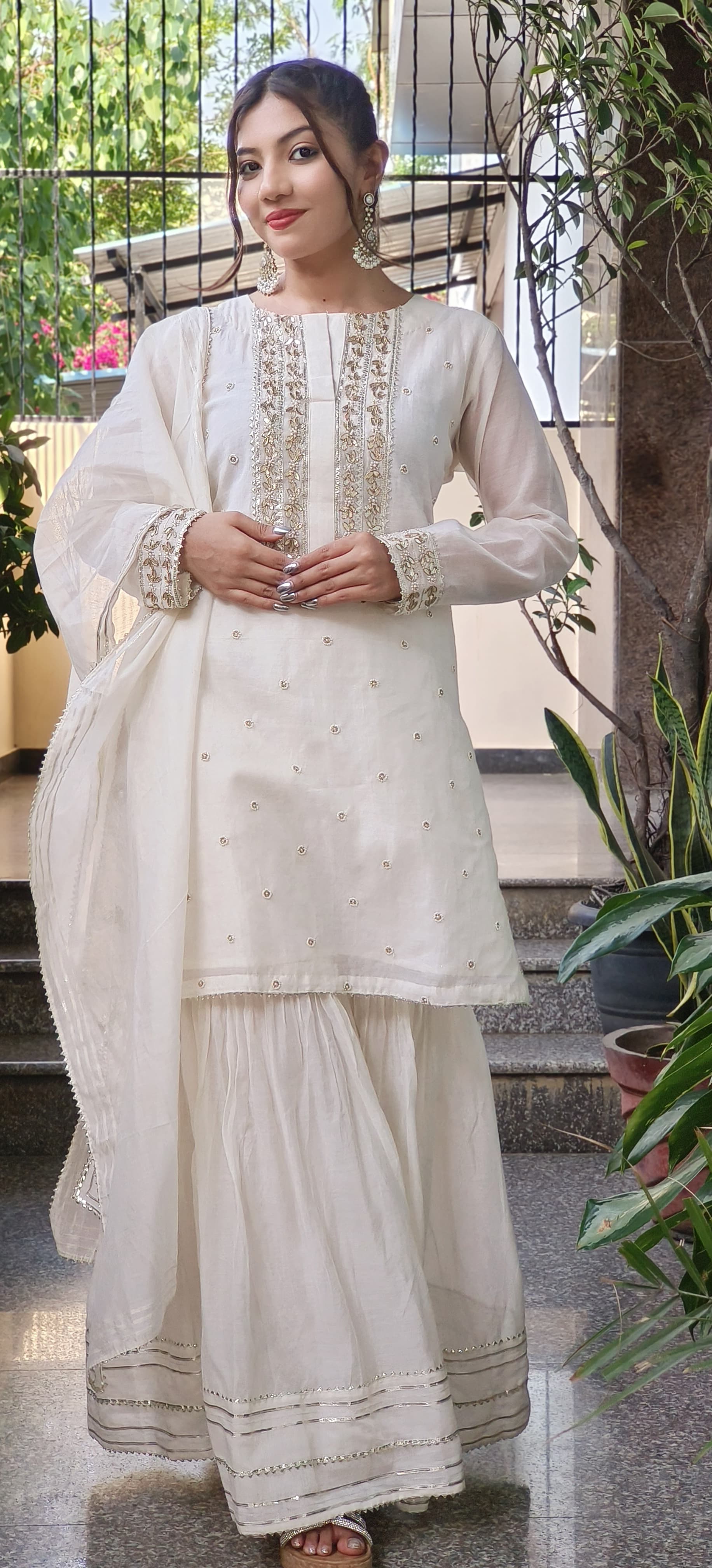 Zari Work Elegant Sharara Full Suit Set With Dupatta