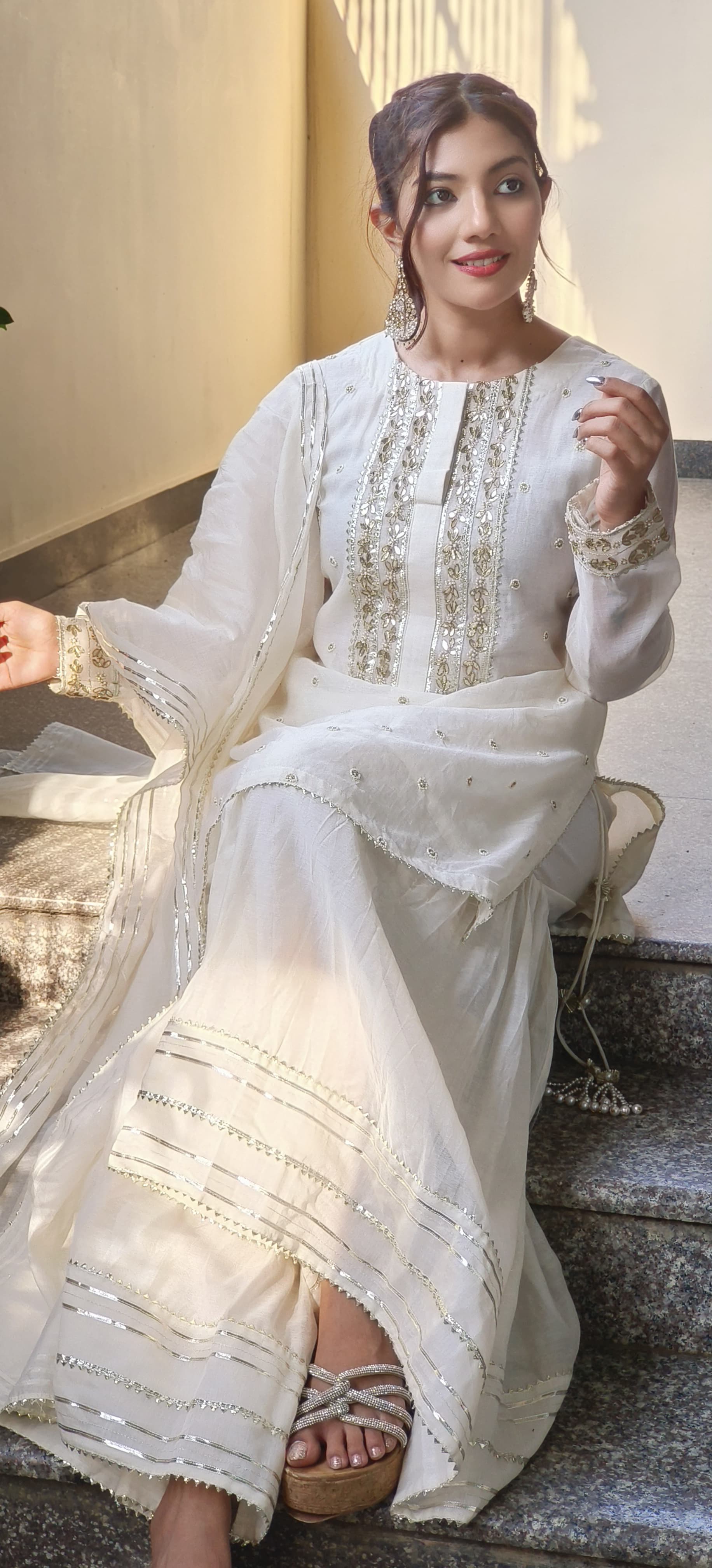 Zari Work Elegant Sharara Full Suit Set With Dupatta