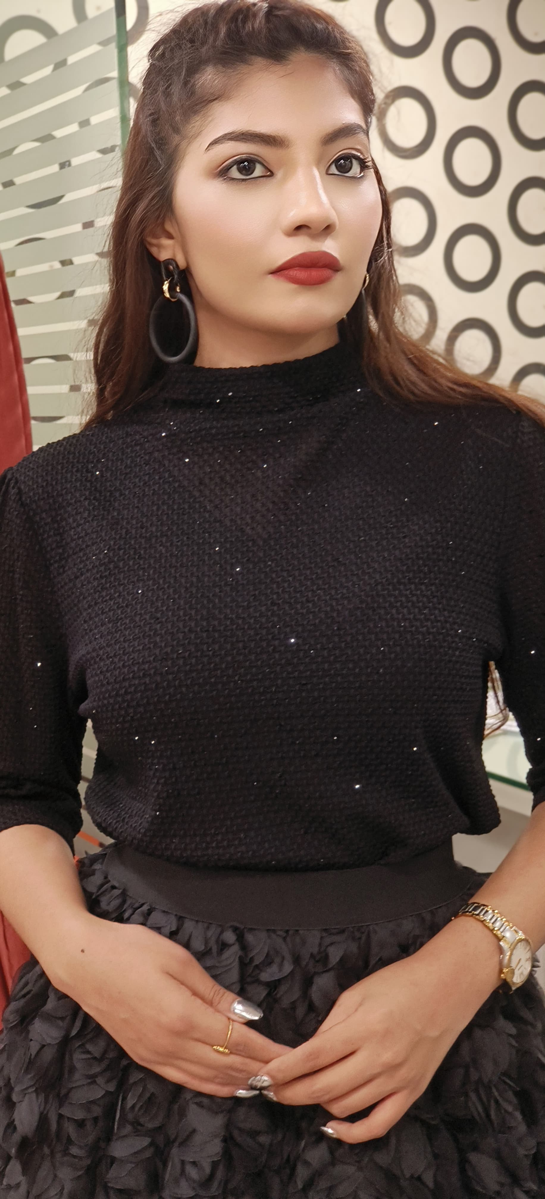 Imported Western Top In Black