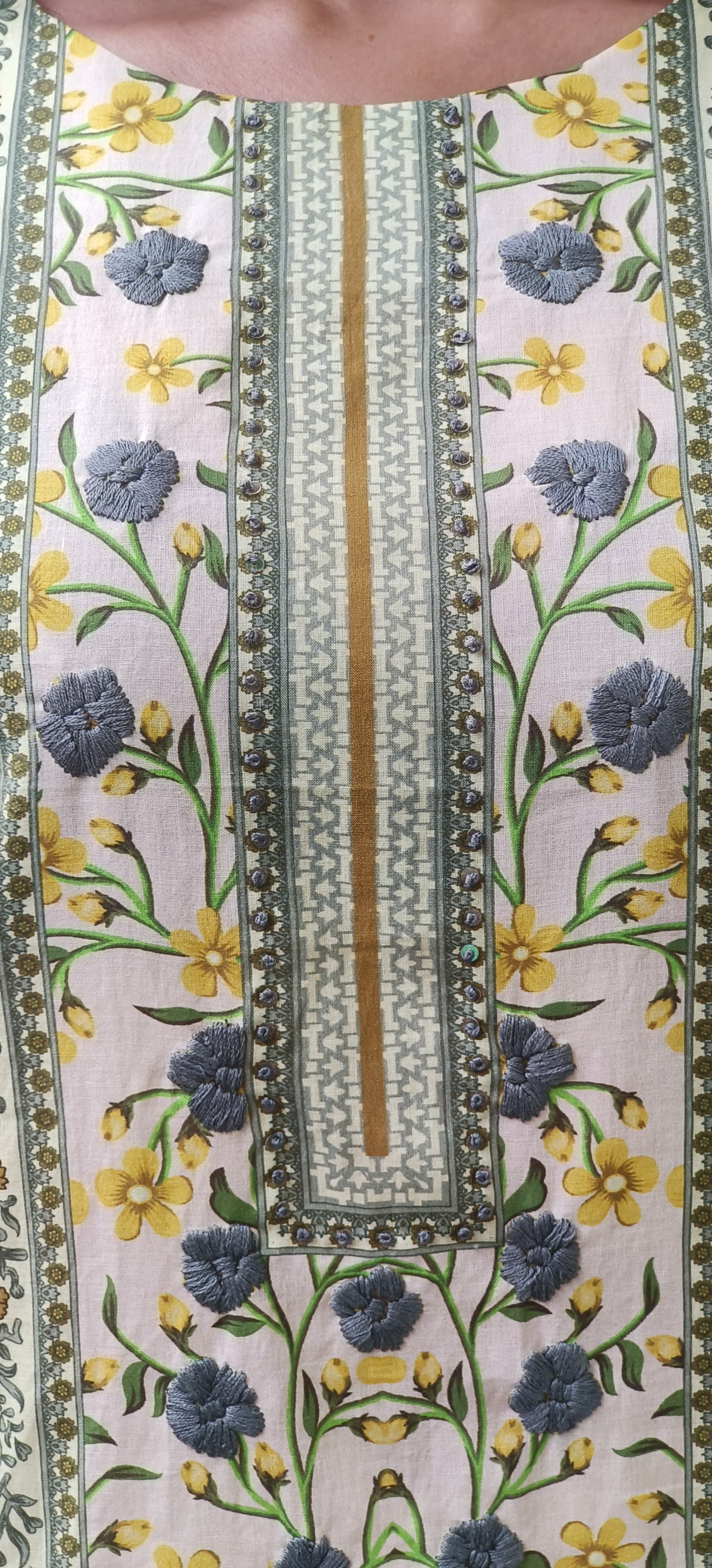 Floral Printed Cotton Full Kurta Pant Set With Dupatta-09609