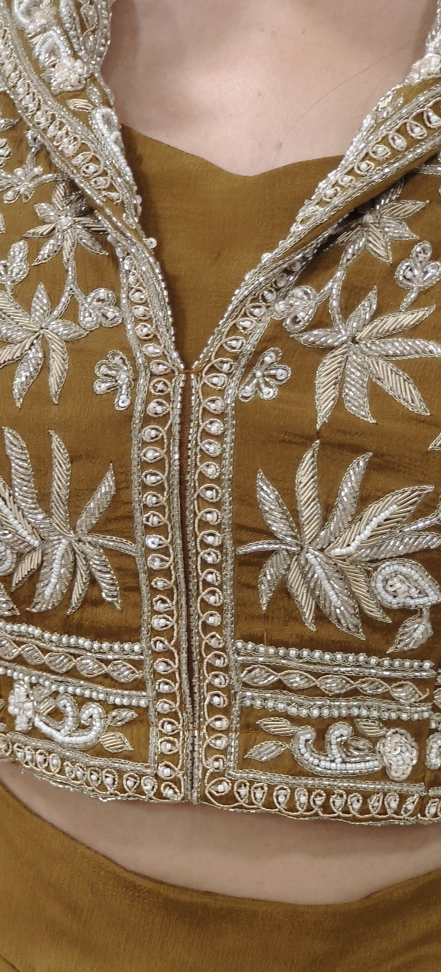 Heavy Pearl Cut Dana Embroidered Indo Western Wear Short Buster With Draped Skirt And Embroidered Jacket 09649,09650